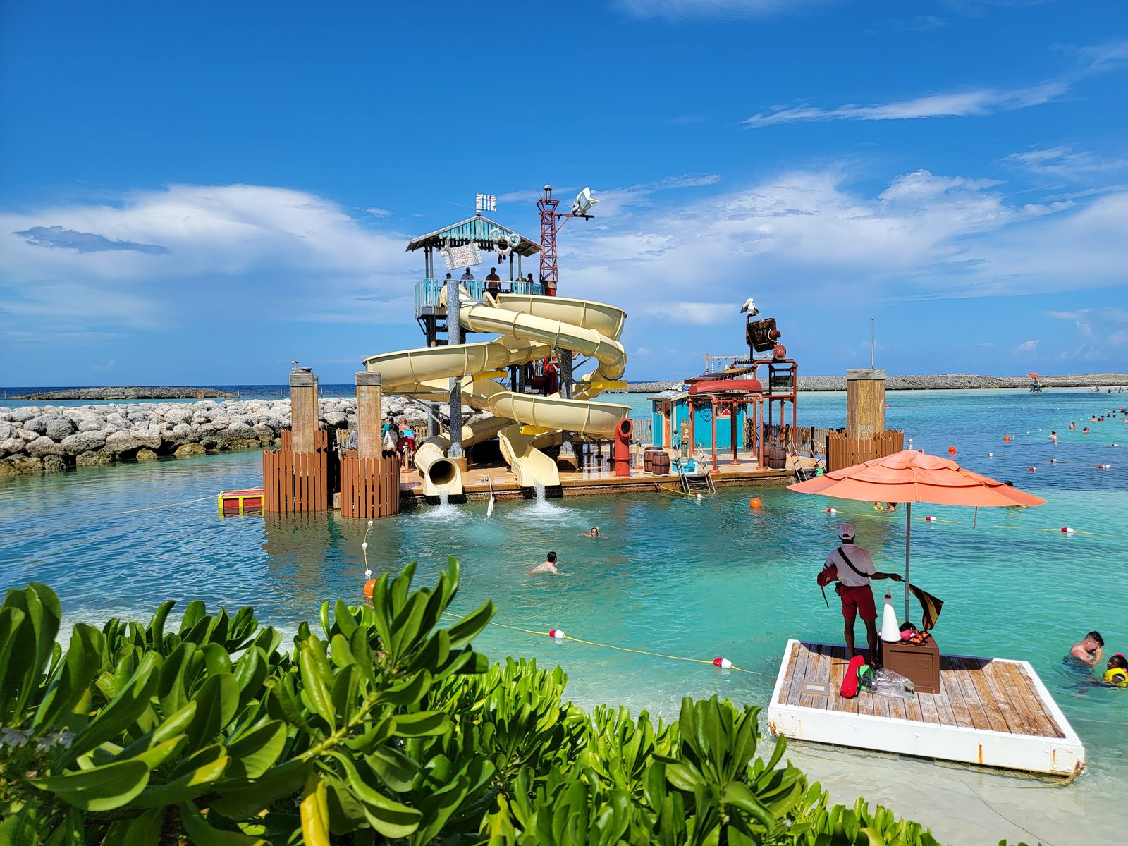 Pelican Plunge out in the lagoon