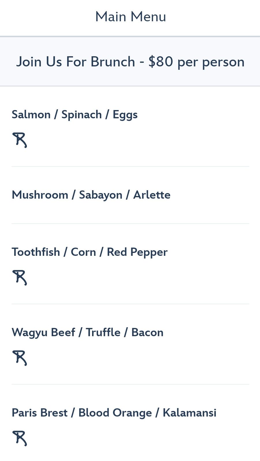 Remy's brunch menu