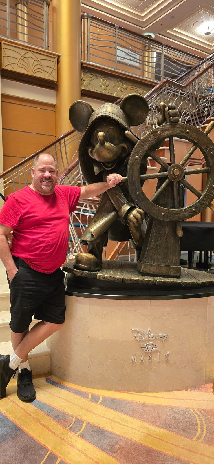 Helmsman Mickey in the Disney Magic atrium