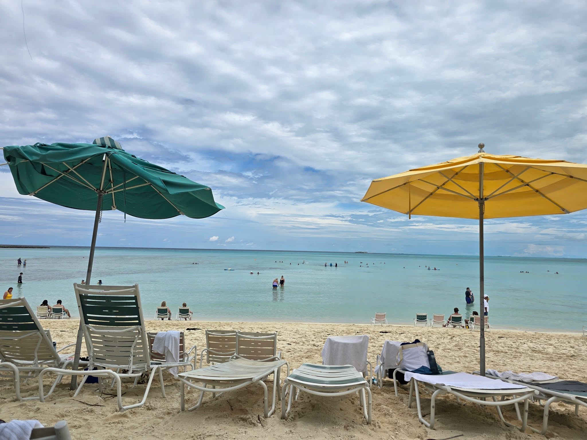 Beach chairs at Serenity Bay, Castaway Cay