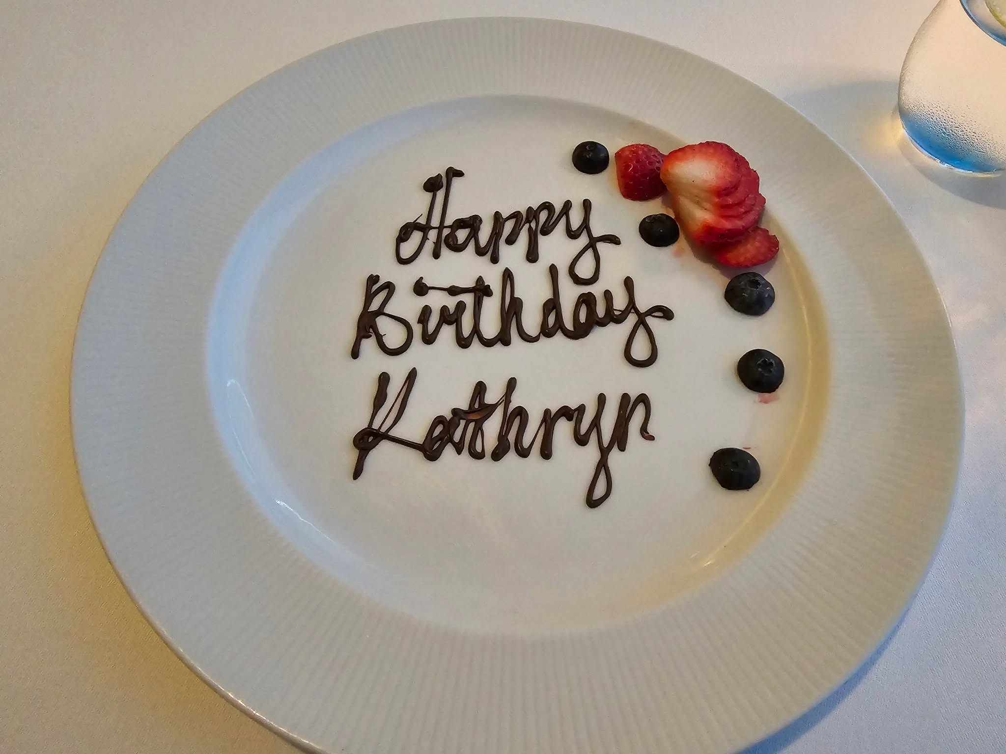 Kathy's birthday dessert at Palo