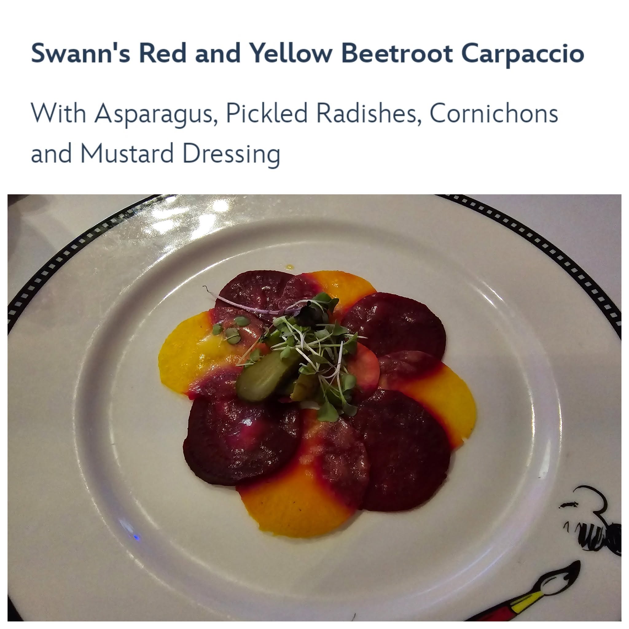 Beetroot carpaccio on Pirate Night