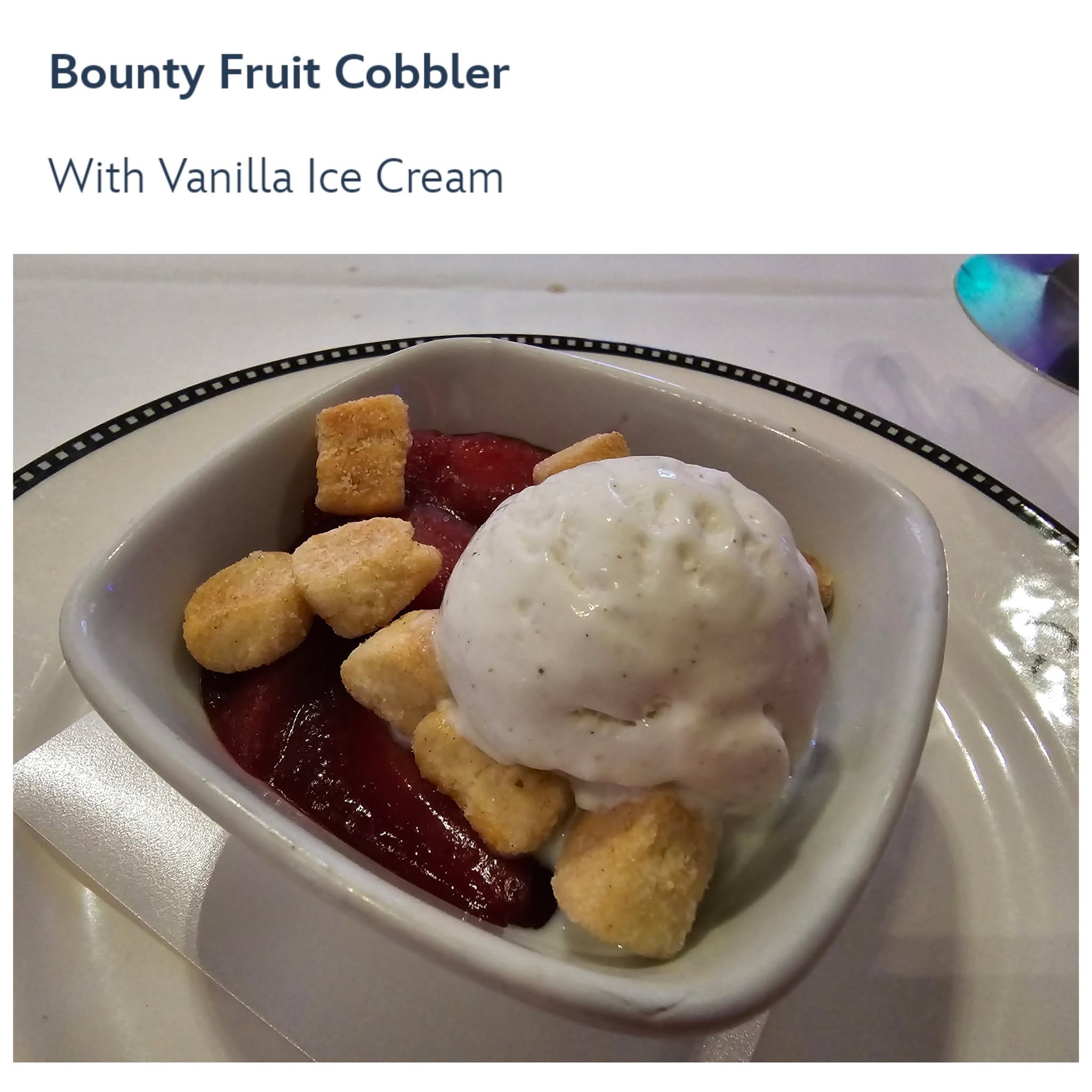 Bounty fruit cobbler on Pirate Night