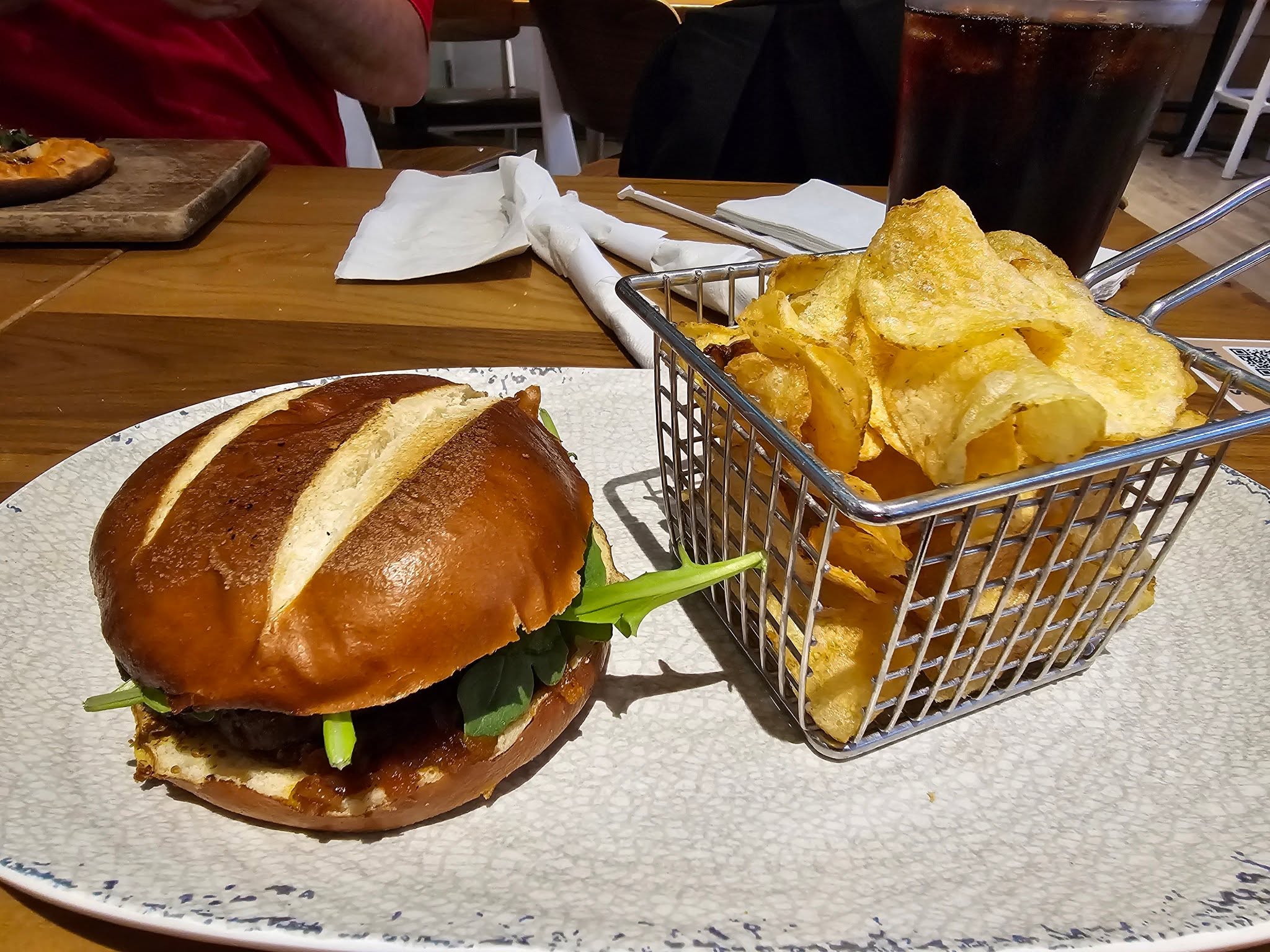 Pub burger with bacon jam at Orlando Sanford