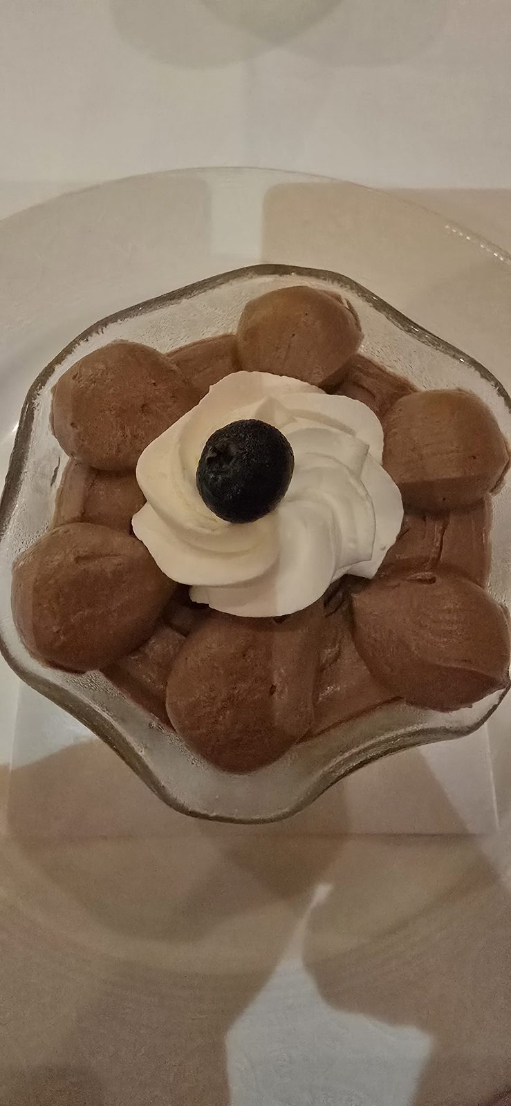 Chocolate mousse at dinner on the Disney Magic