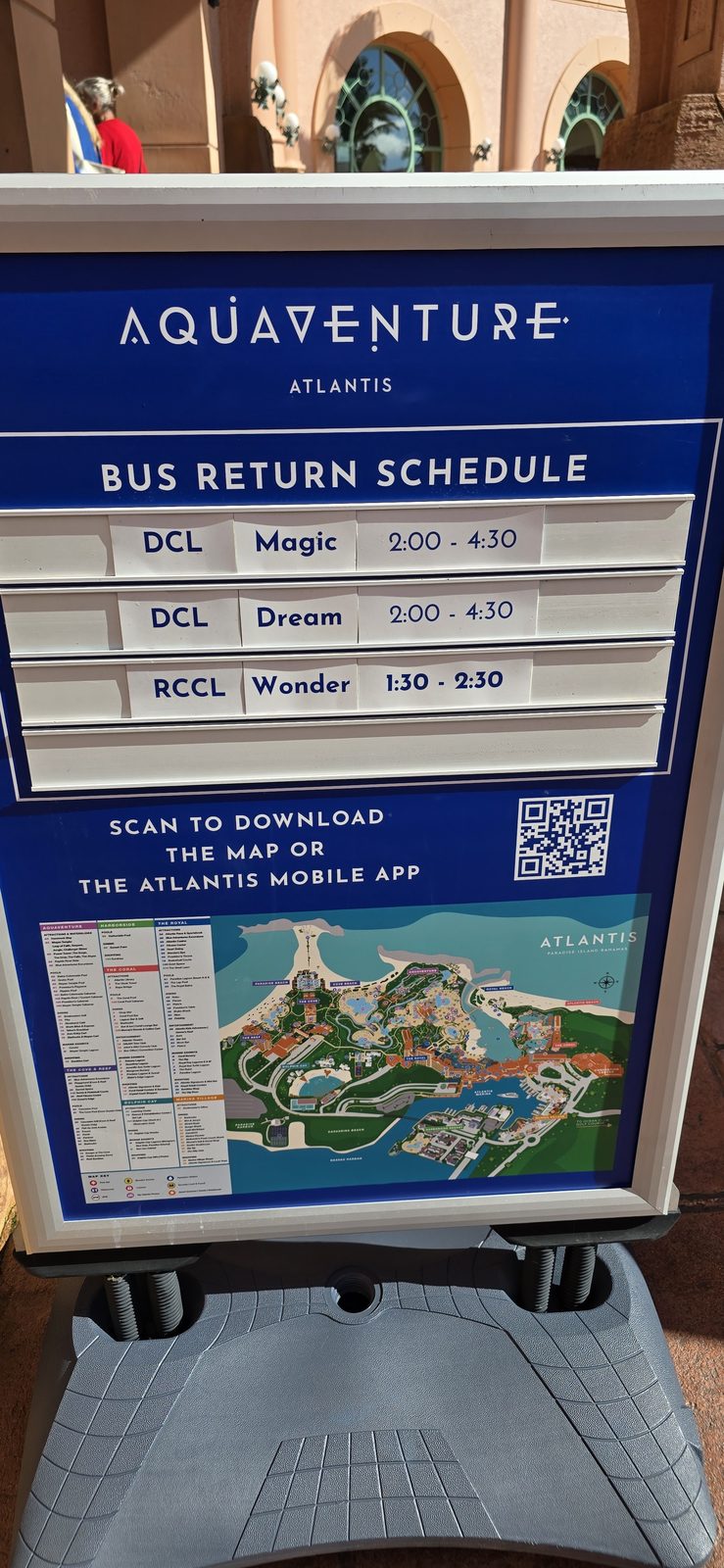 The Aquaventure bus return schedule