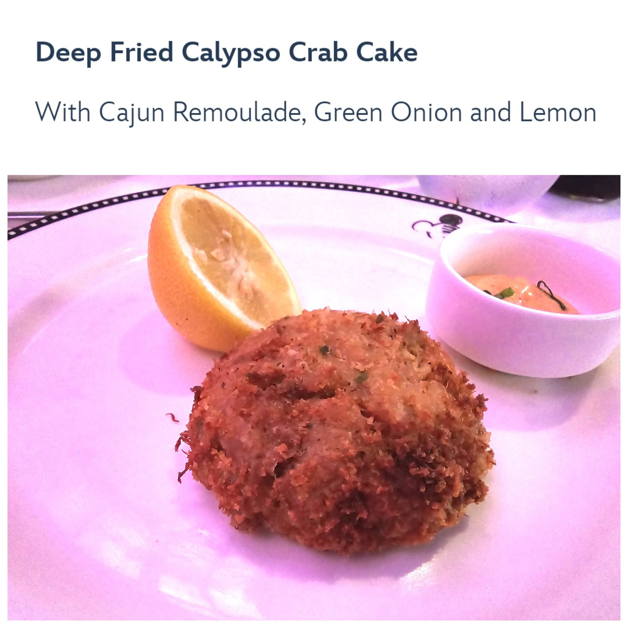 Deep fried Calypso crab cake on Pirate Night