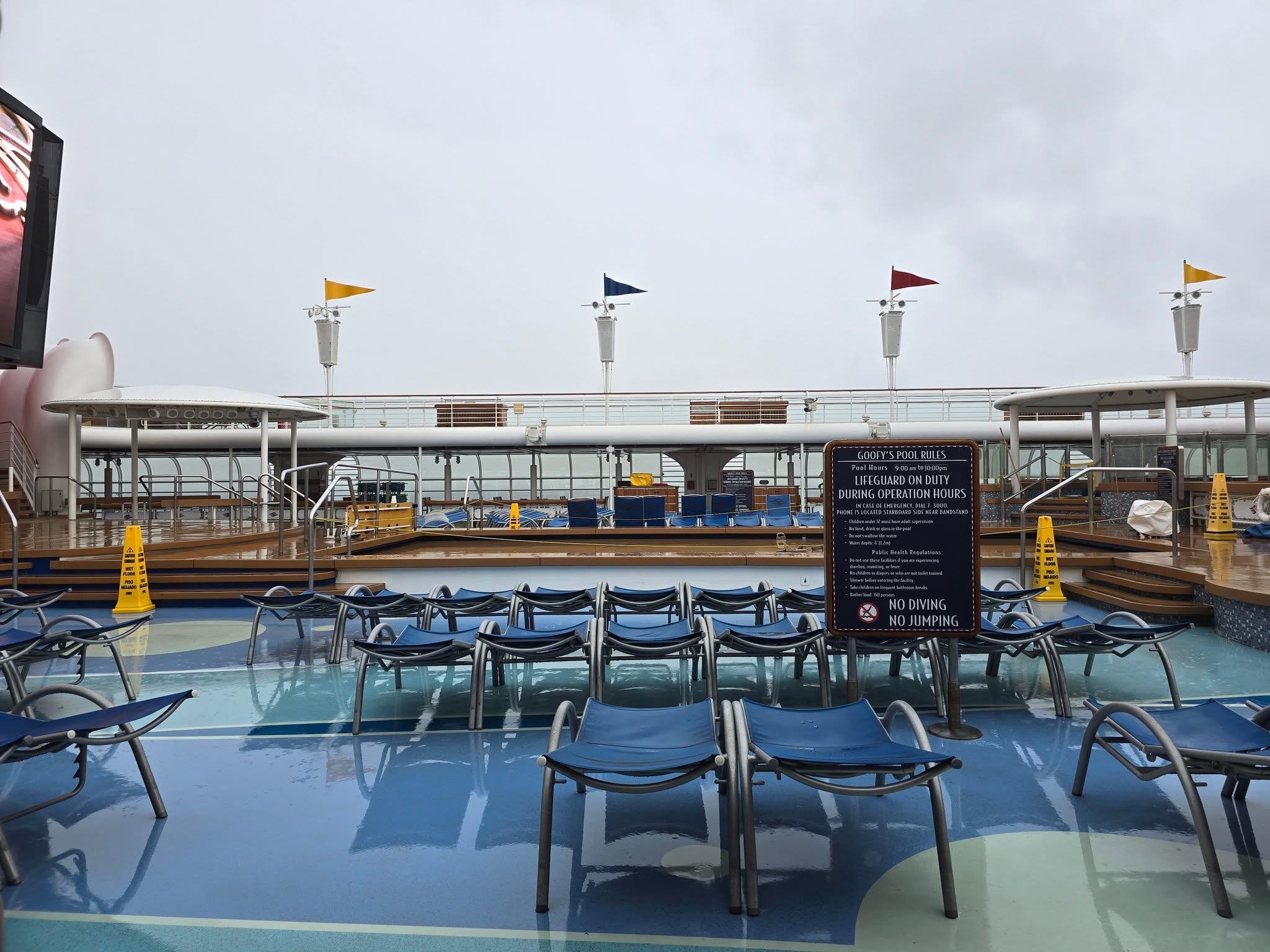 Rain on the pool deck on the way to Puerto Rico