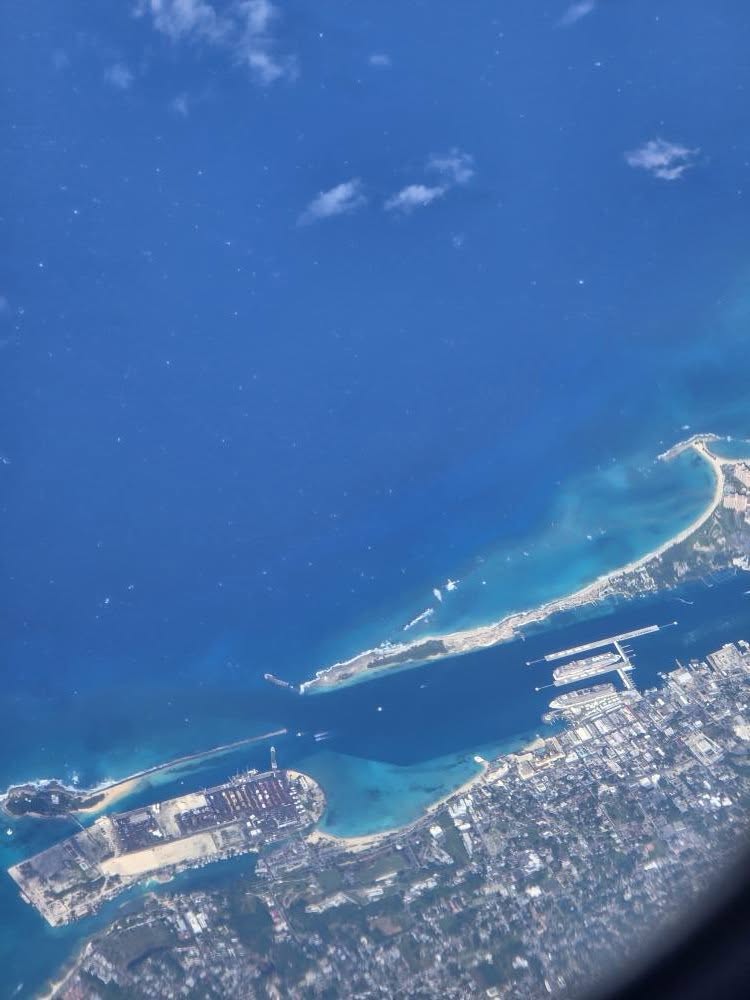 Over the Bahamas on the way to Fort Lauderdale