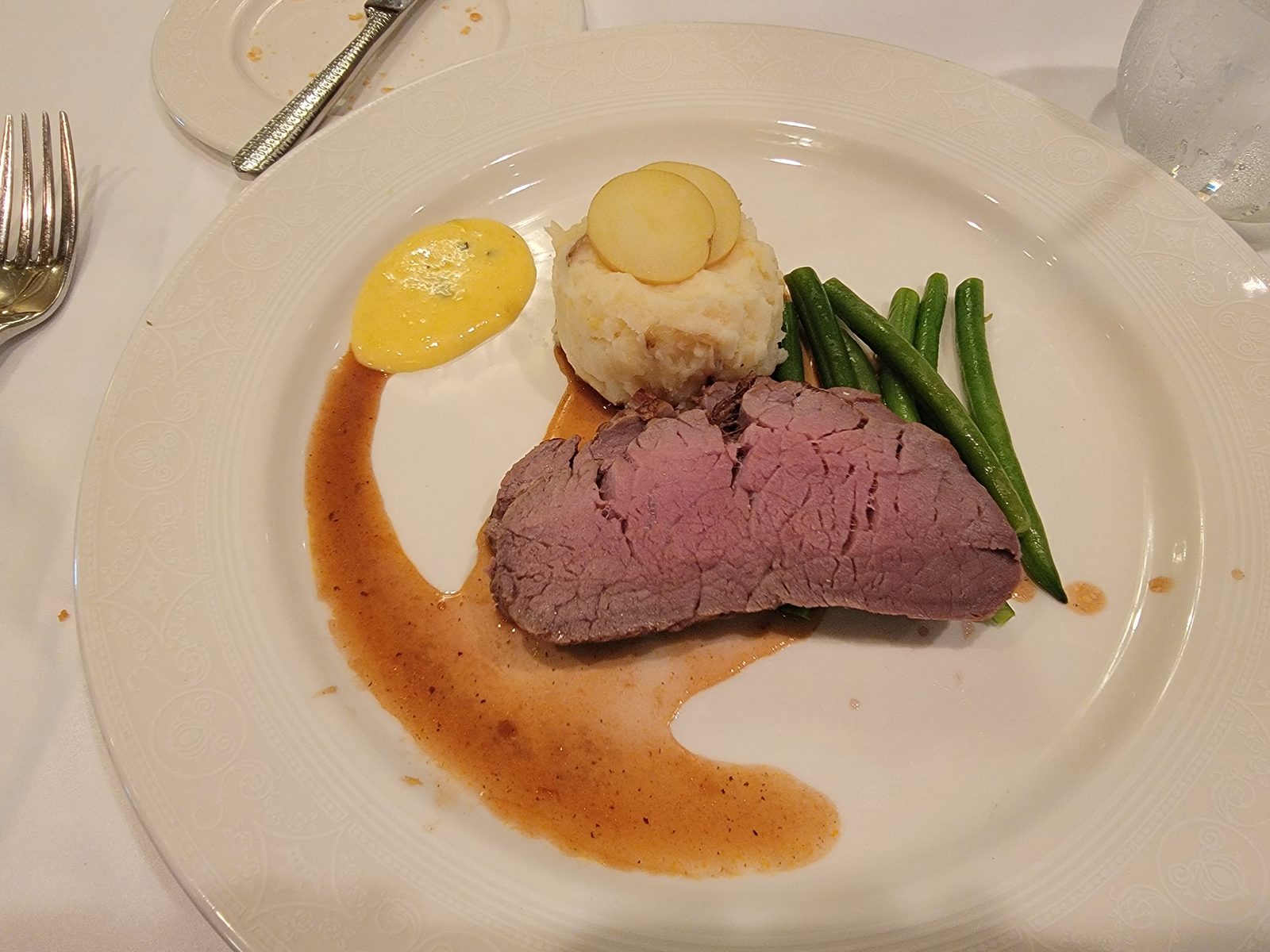 Prime rib at the first night's dinner