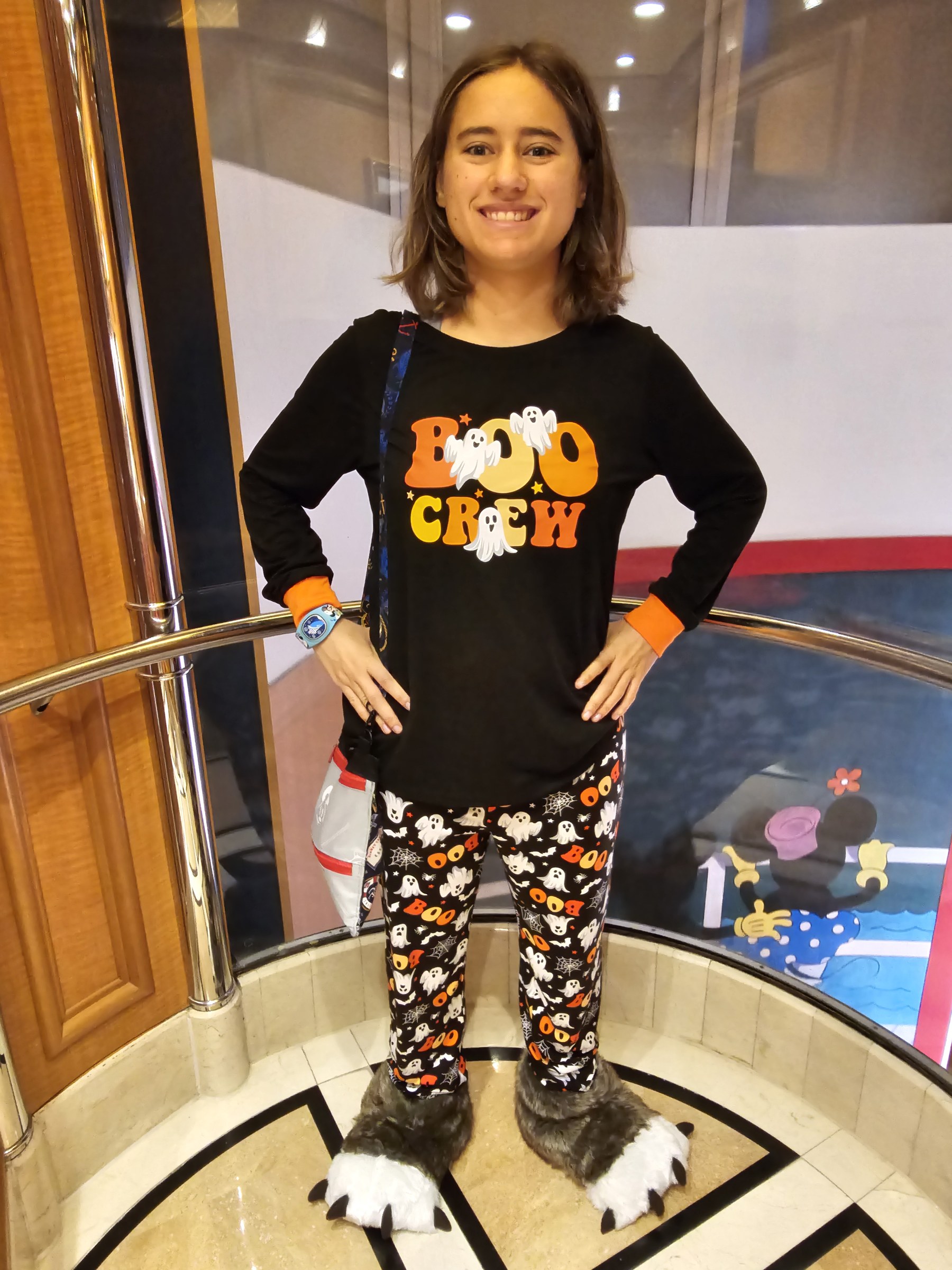 Lisa in her Boo Crew shirt
