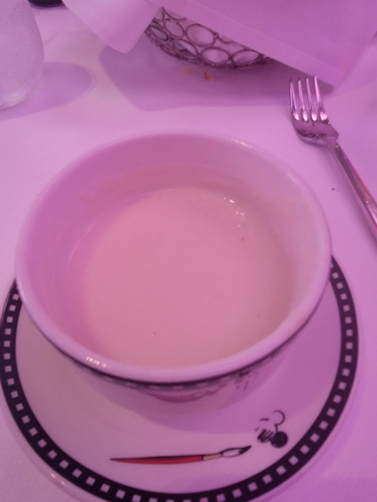 Soup on the Animator's Palate plate with the Mickey paintbrush