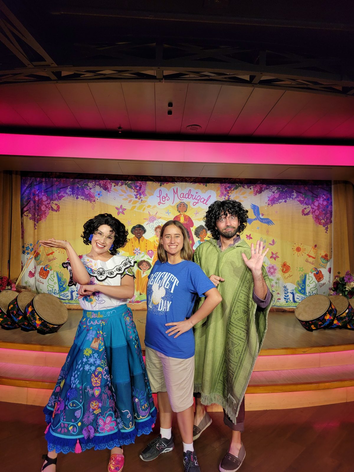 Mirabel, Lisa & Bruno on the Encanto stage