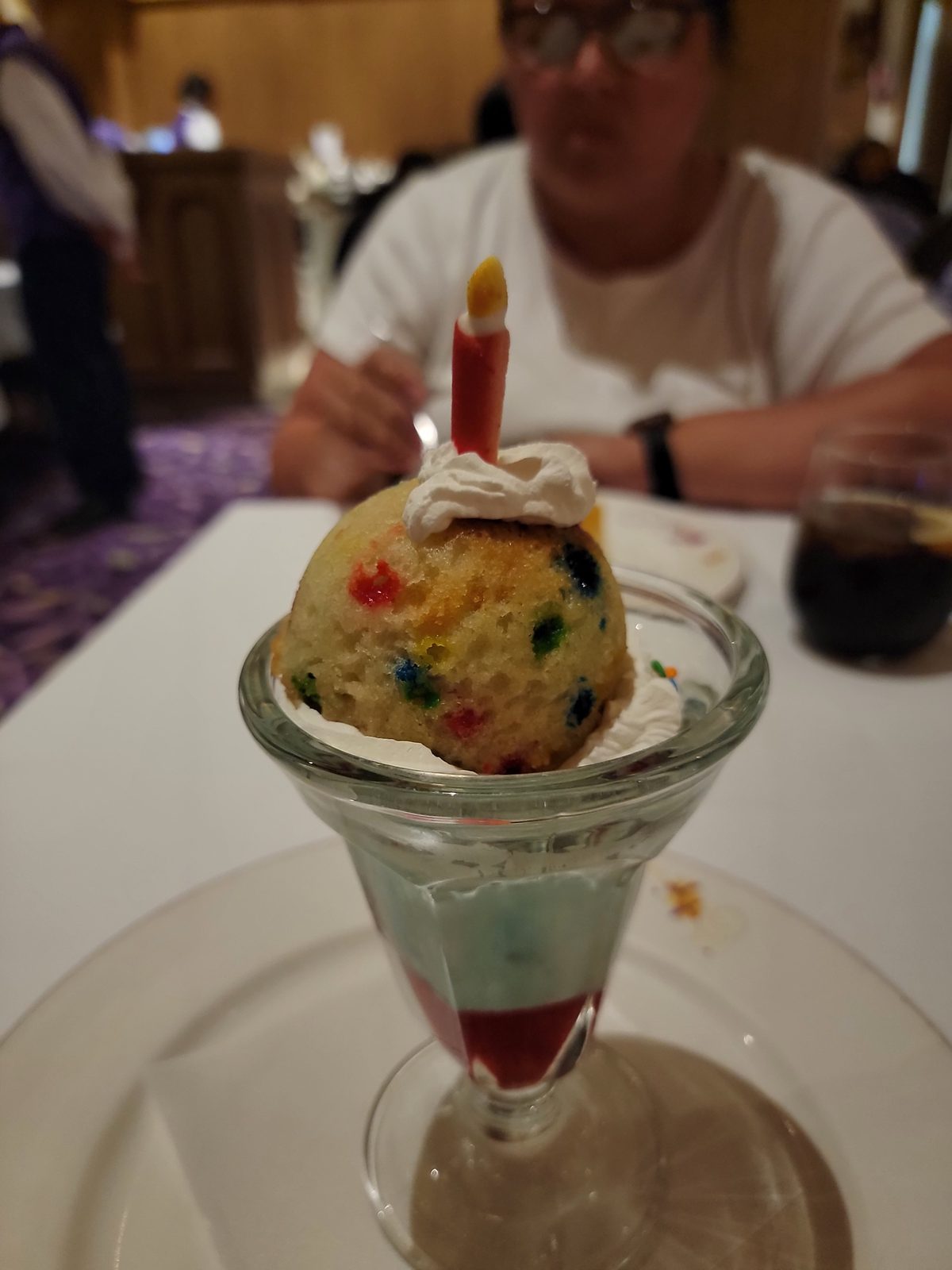 A candlelit sundae shared with a friend