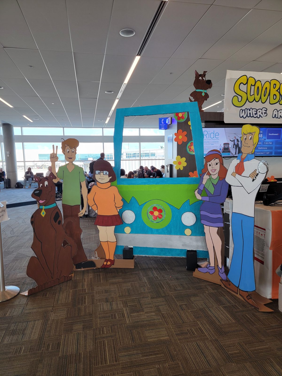 A Scooby-Doo display at the gate in Fort Lauderdale