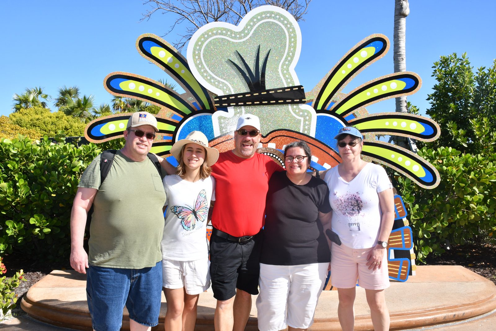 The wider group together on the island