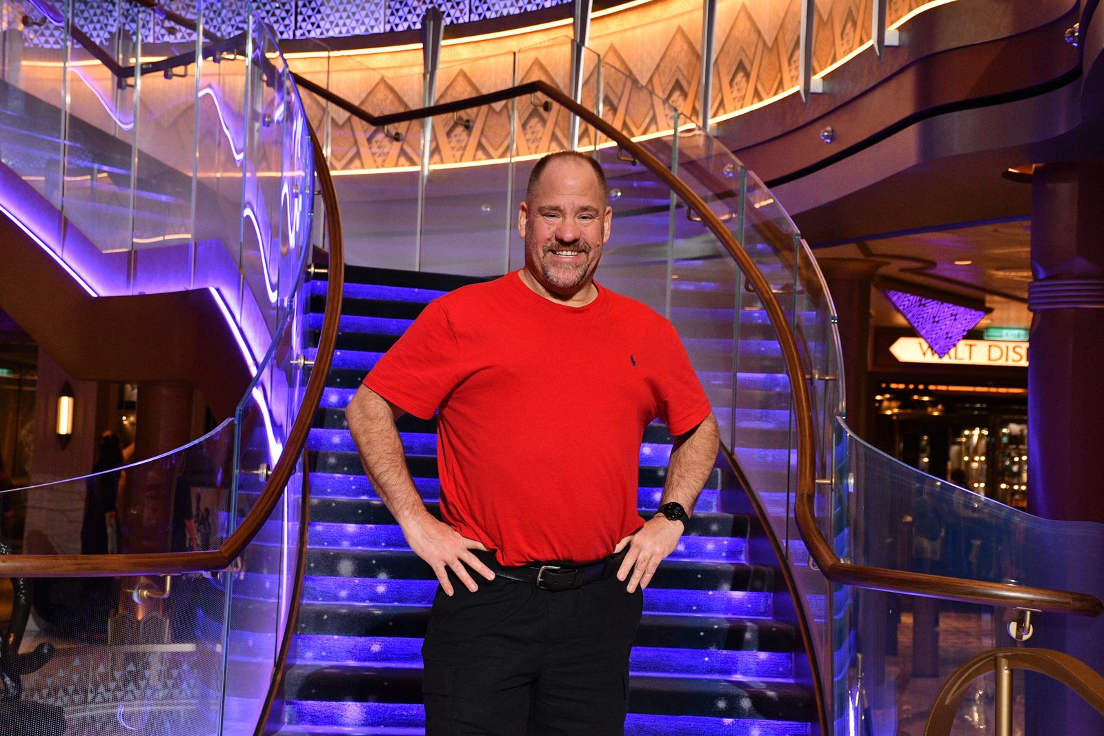 Michael on the grand staircase on the Destiny
