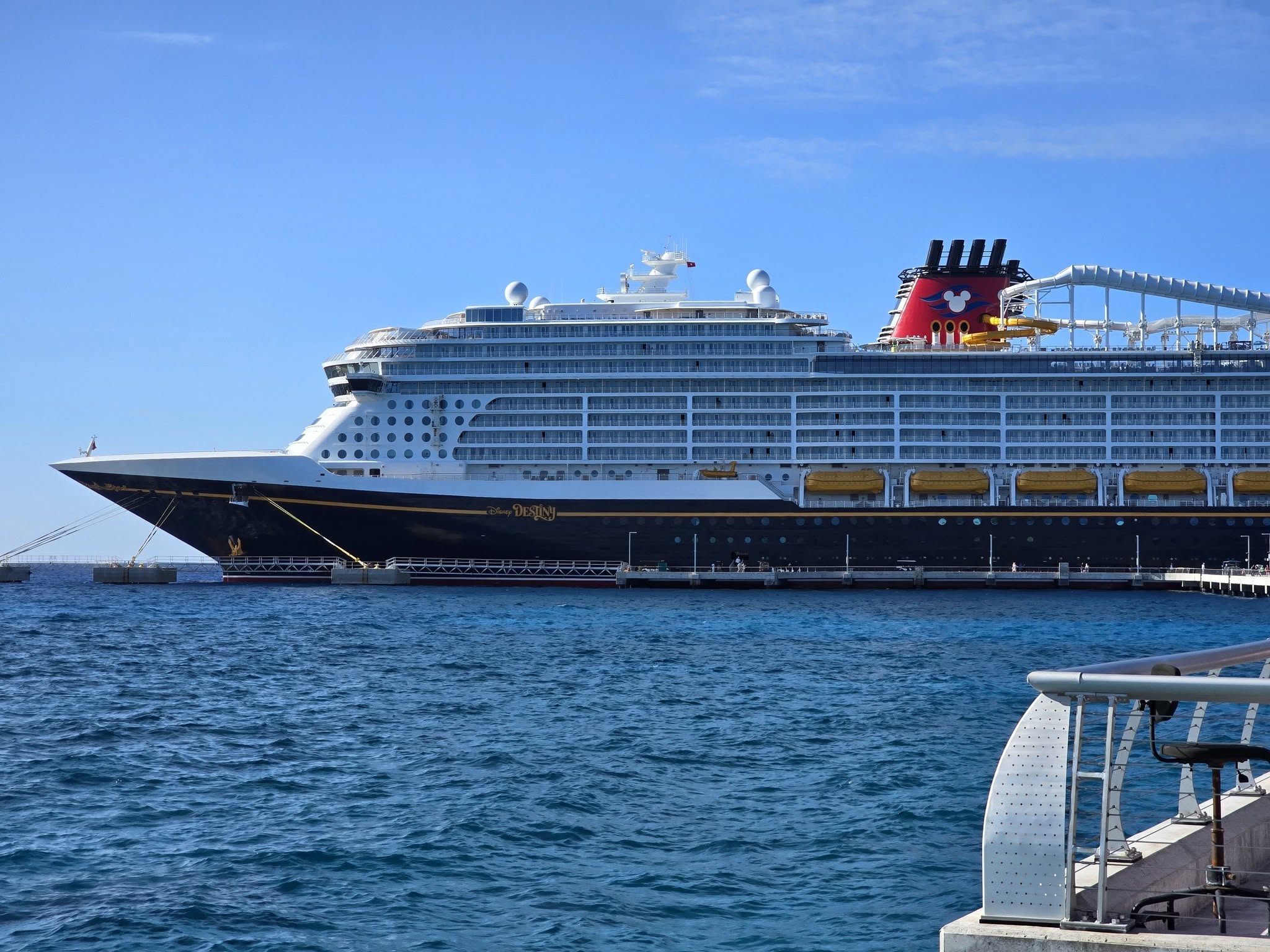 The Destiny docked at Lookout Cay