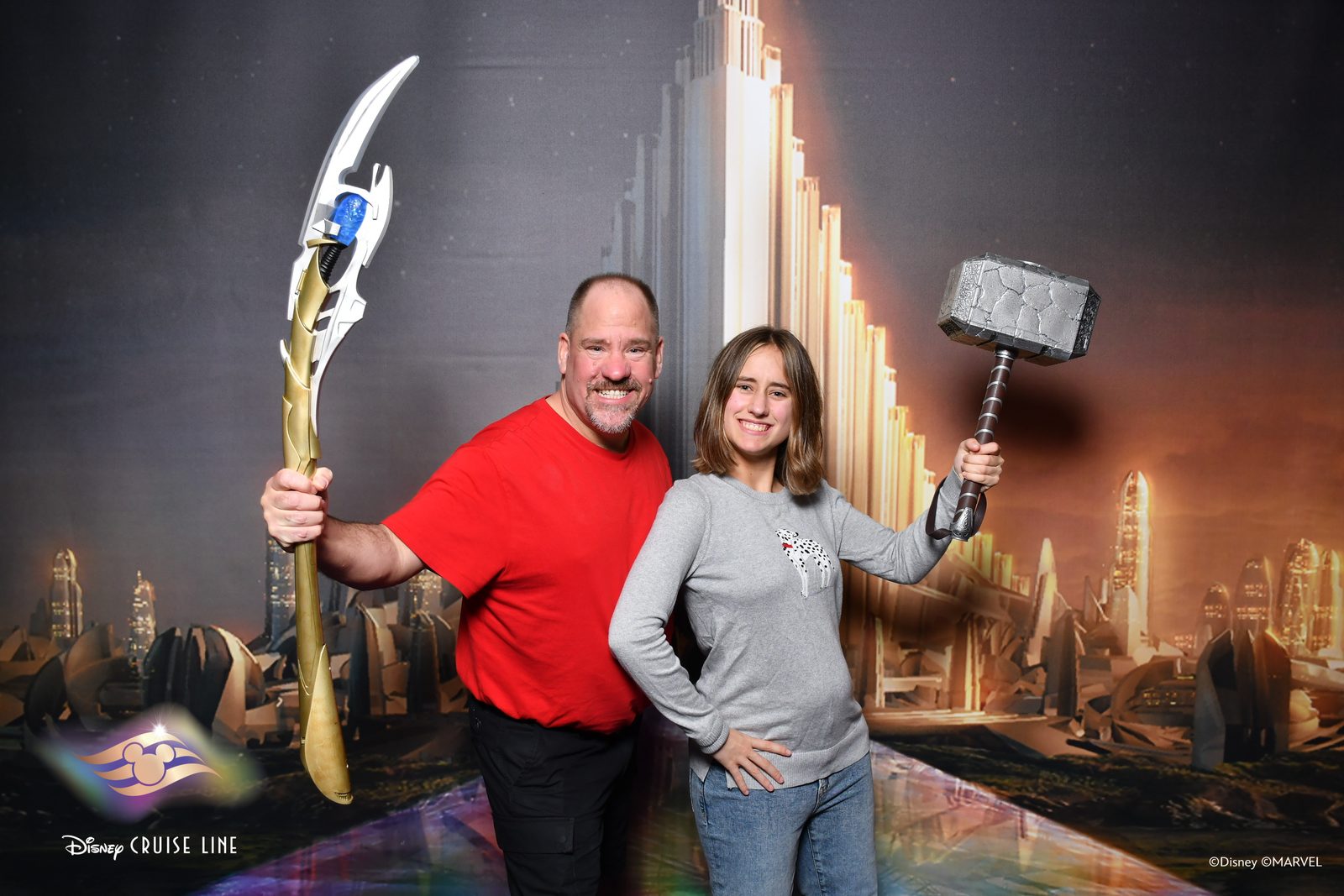 Lisa and Michael at the Asgard backdrop on the Destiny