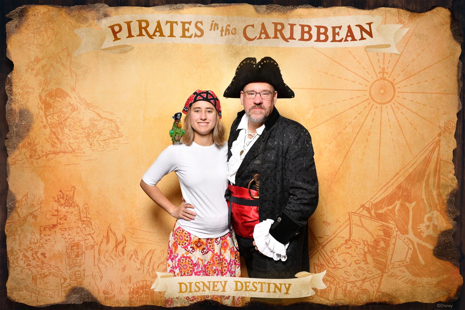 Lisa and Michael at the Pirates backdrop on Pirate Night