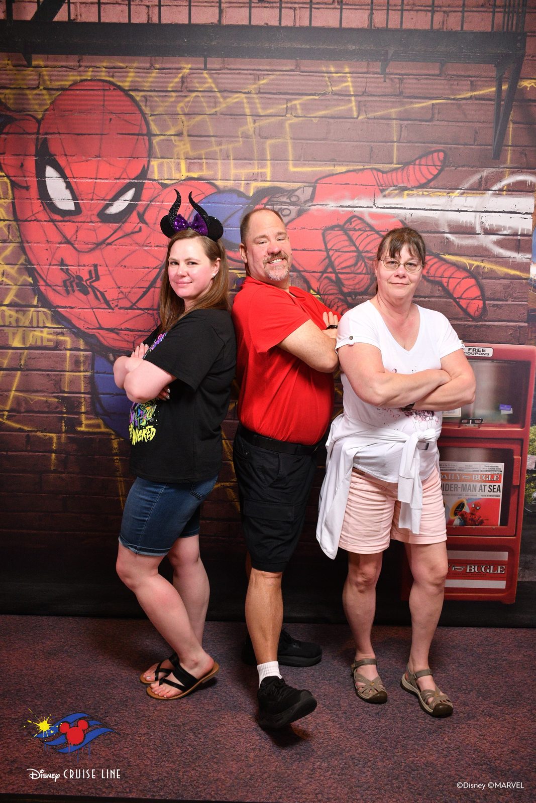 Michelle and Michael at the Spider-Man wall on the Destiny