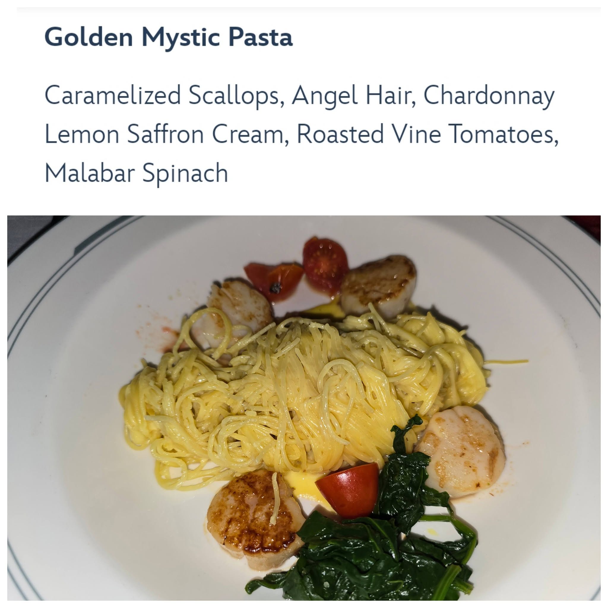 Golden Mystic Pasta with scallops in Worlds of Marvel