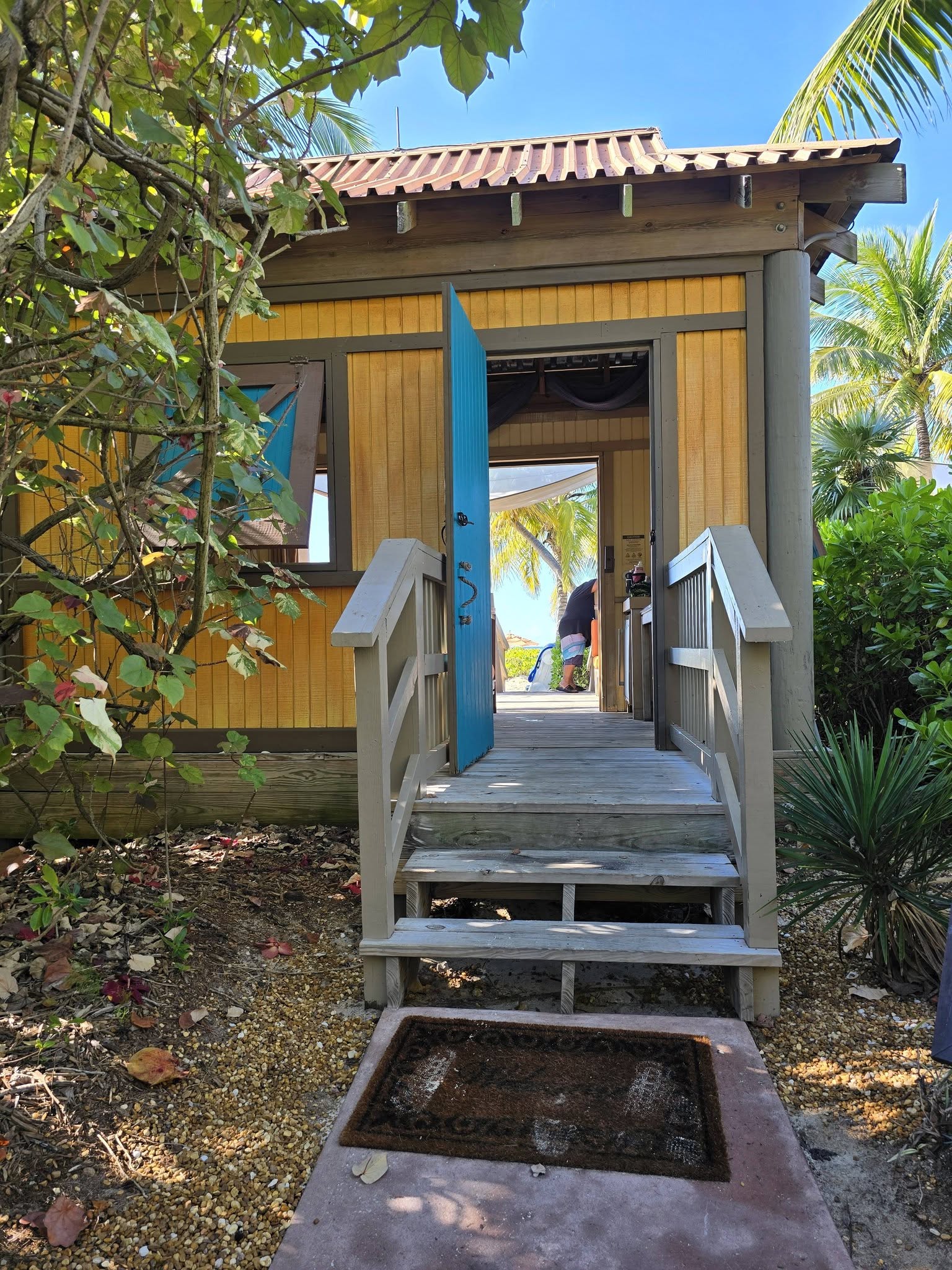 Steps up to our cabana at Castaway Cay