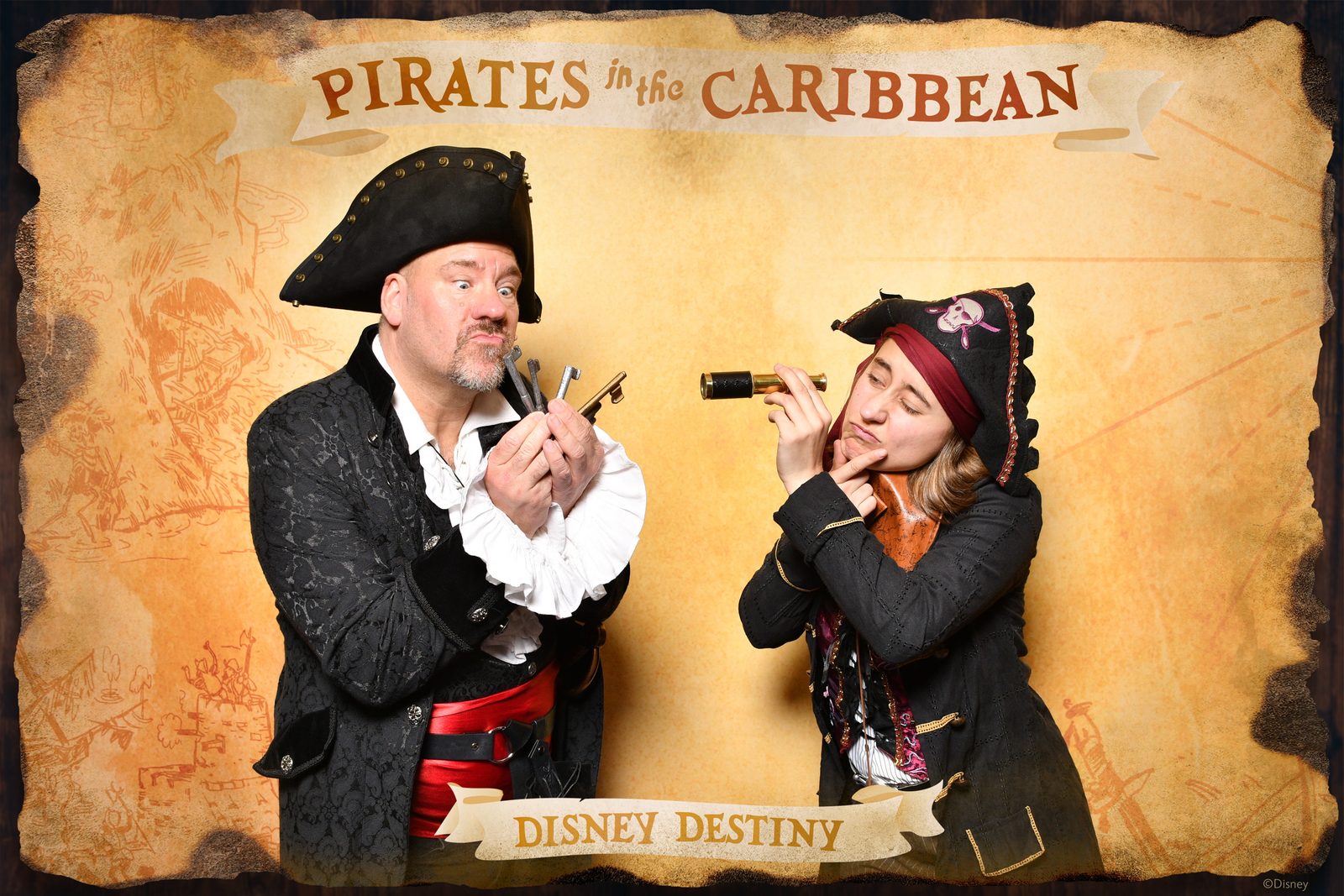 Lisa and Michael at the Pirates backdrop on Pirate Night