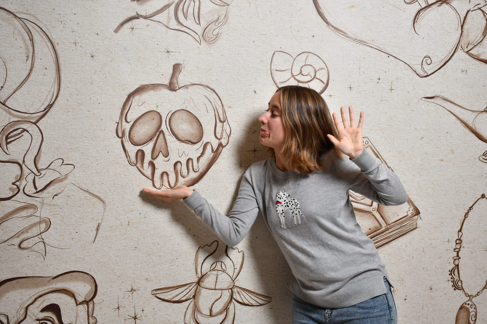 Lisa at the Disney sketchbook wall on the Destiny