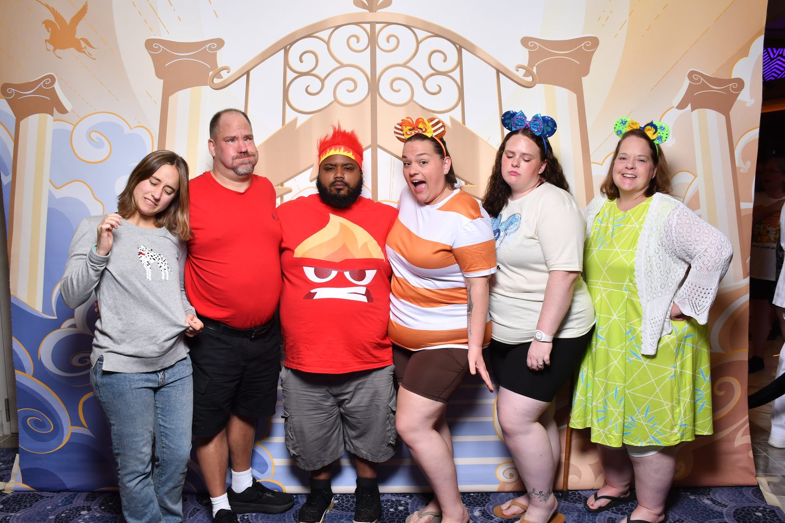 Group photo at the castle-gate backdrop