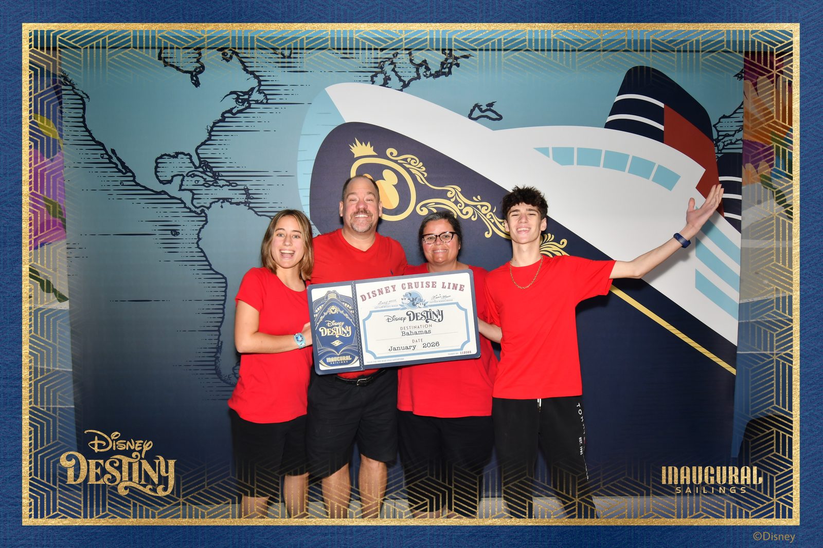 Our Inaugural Sailing certificate for the Disney Destiny