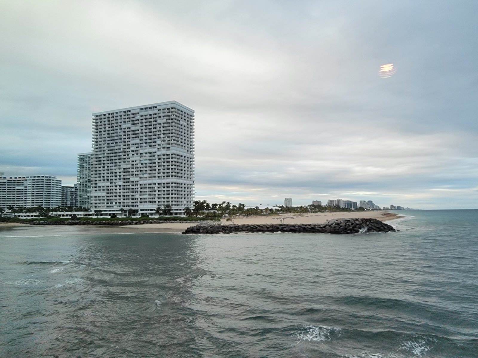 The Fort Lauderdale coastline from the ship