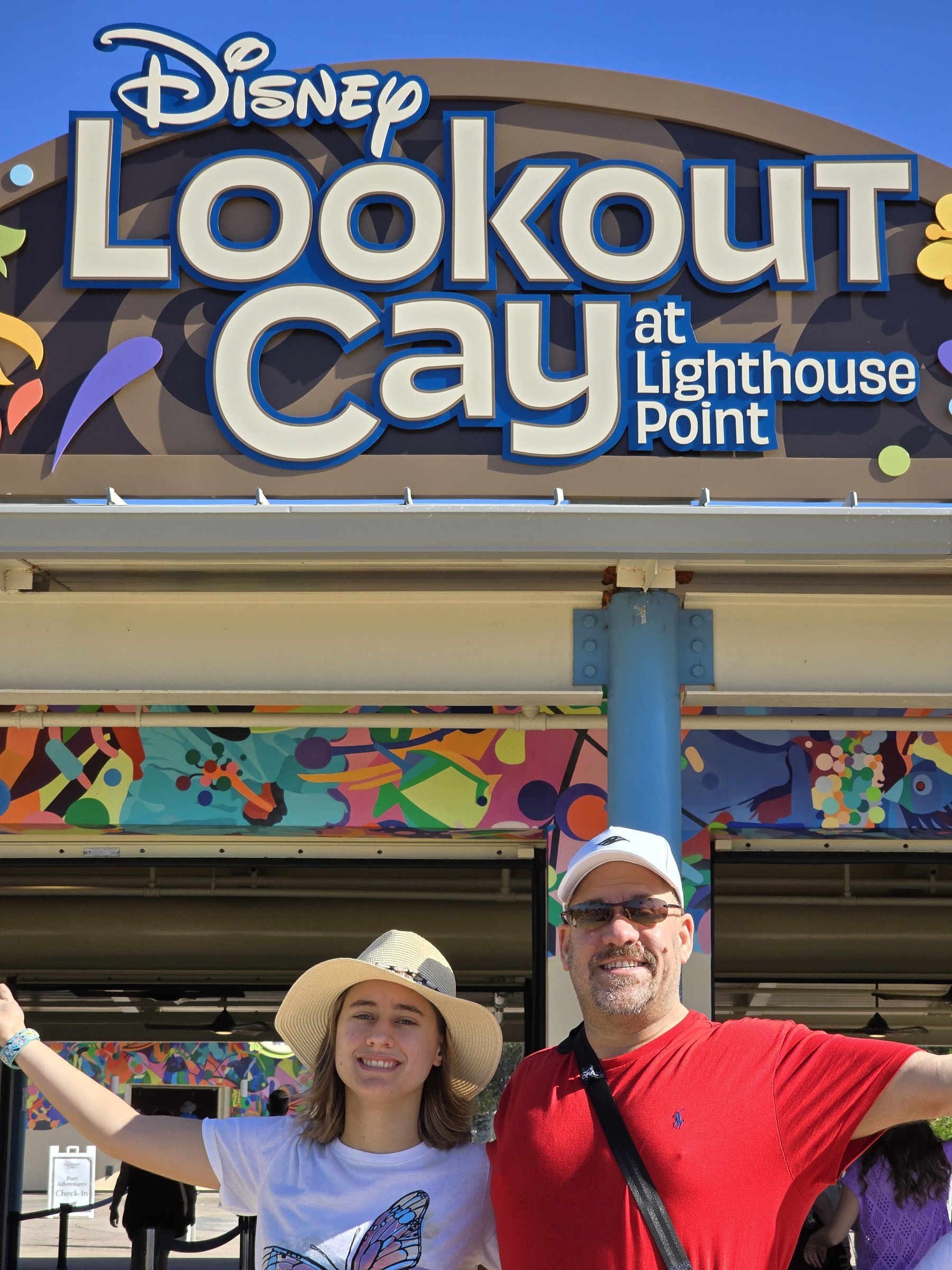 Lisa and Michael under the Lookout Cay sign
