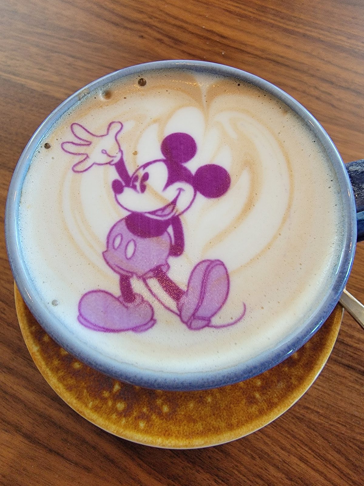 A latte with Mickey's face
