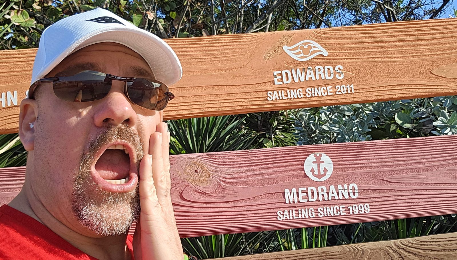 Marco's name on the fence at Castaway Cay