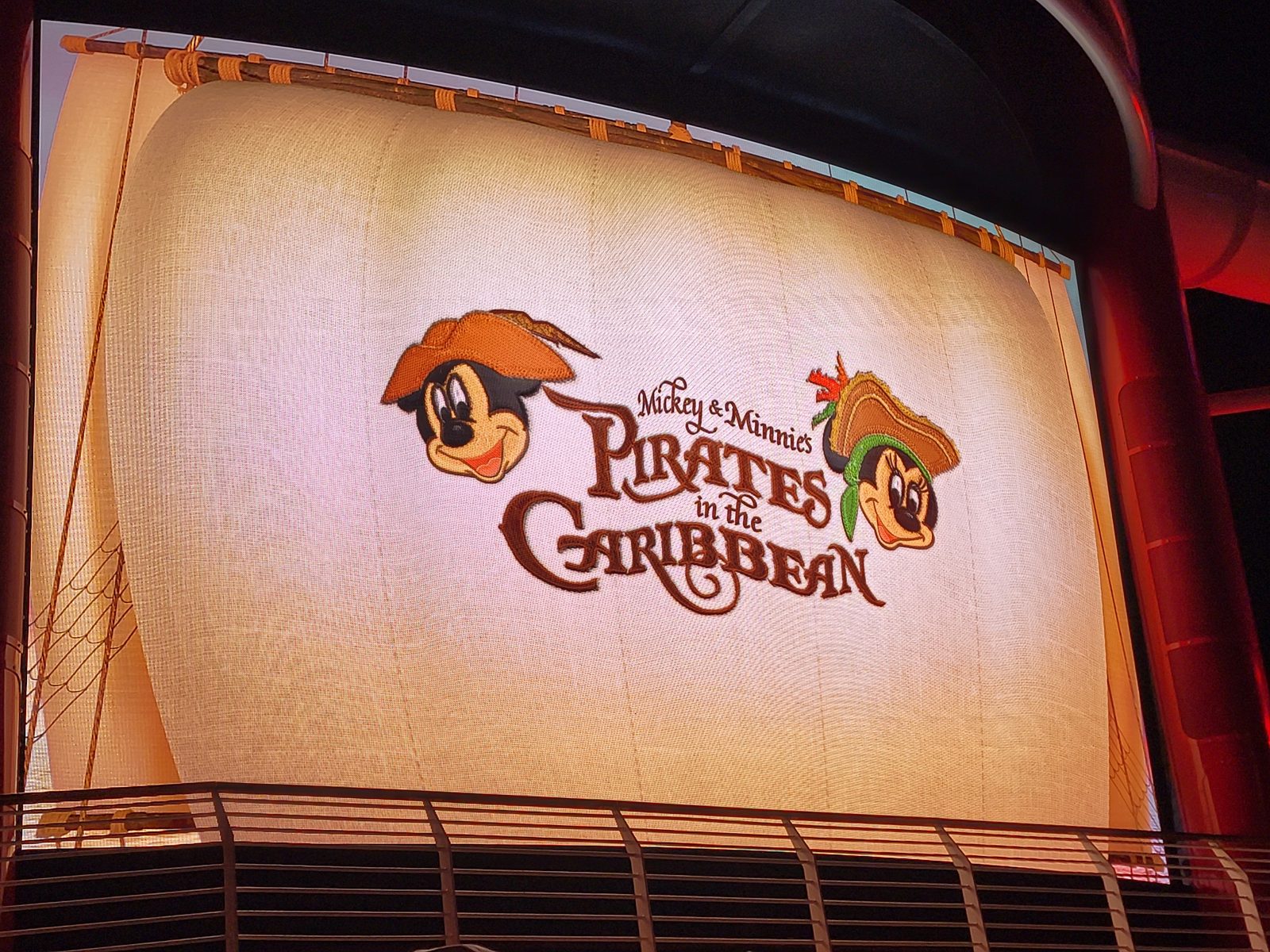 The Pirates in the Caribbean sign lit up