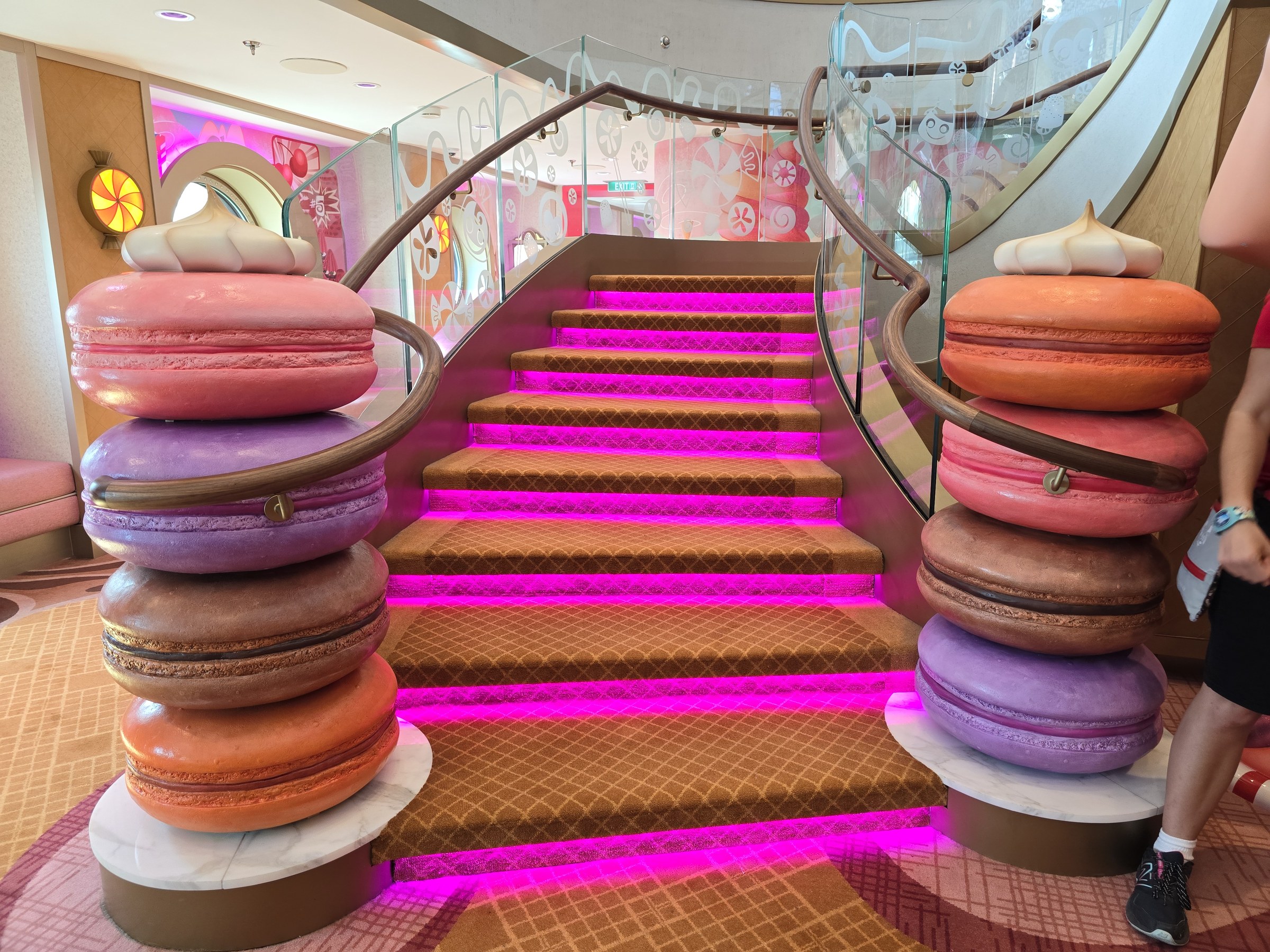 The macaron staircase at the sweet shop
