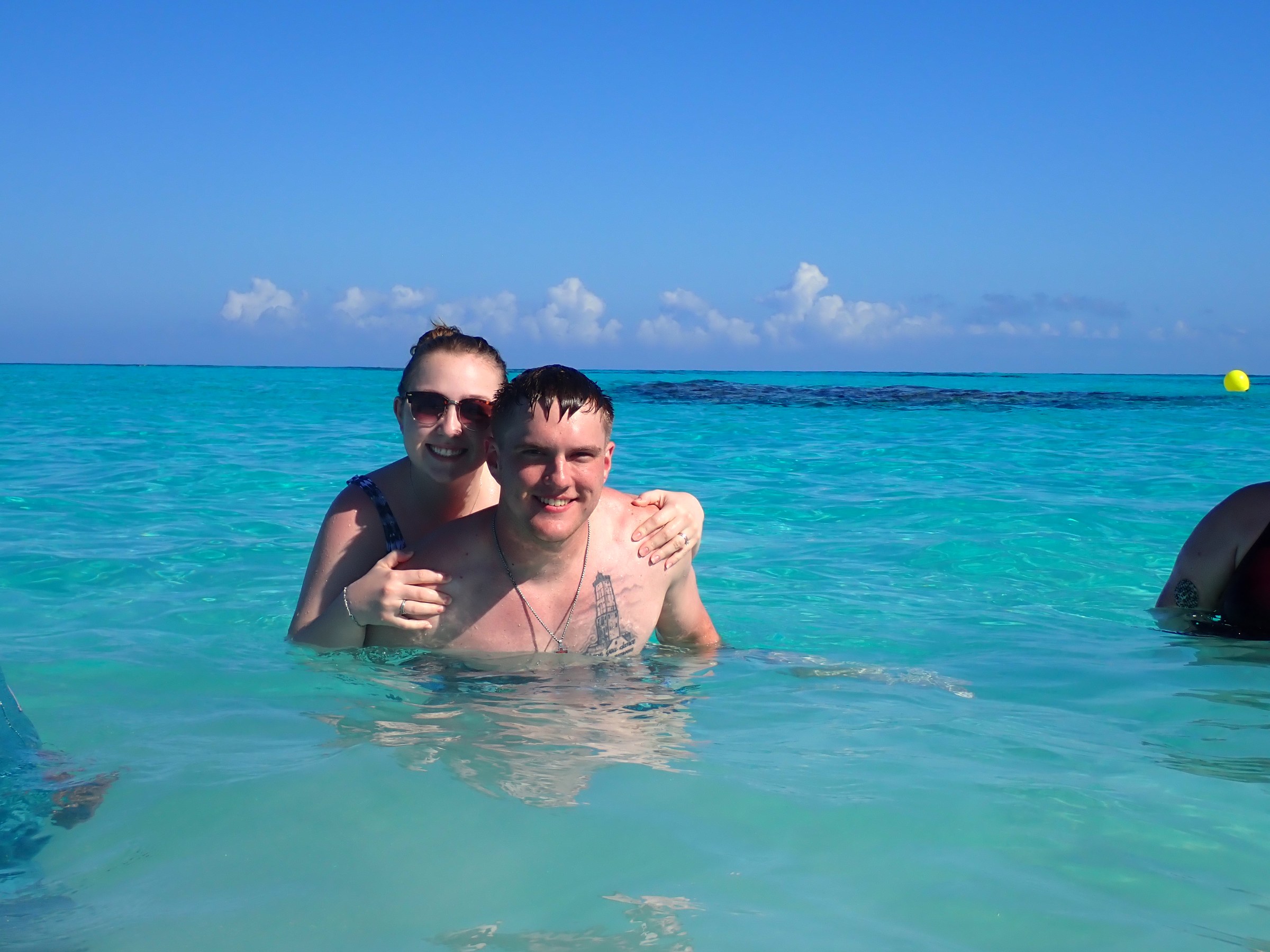 Mackenzie and Nathan in the water at Castaway Cay