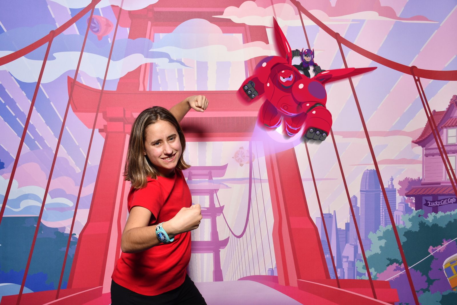 Lisa taking on Baymax in our photo op