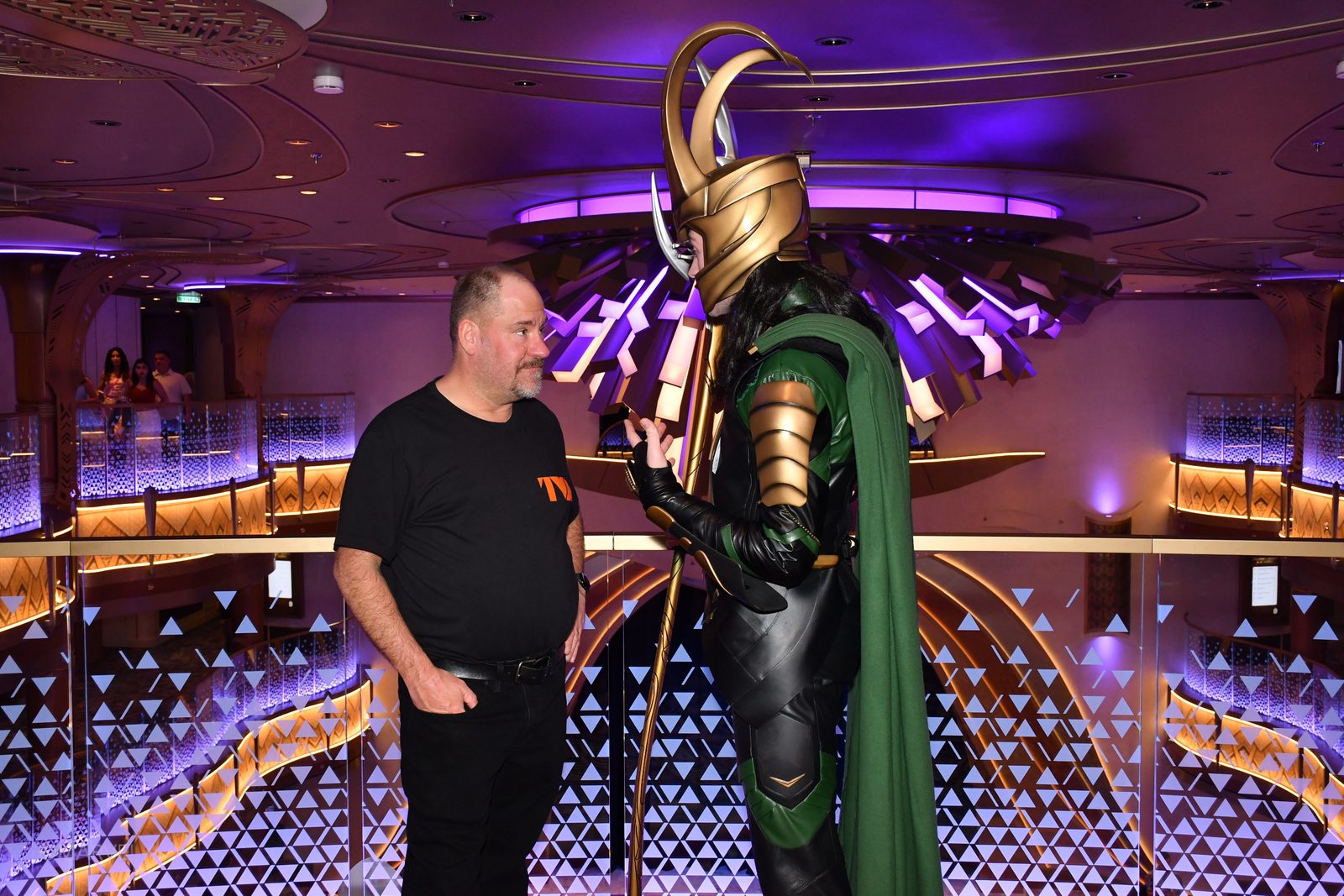 Michael meets Loki in his TVA shirt
