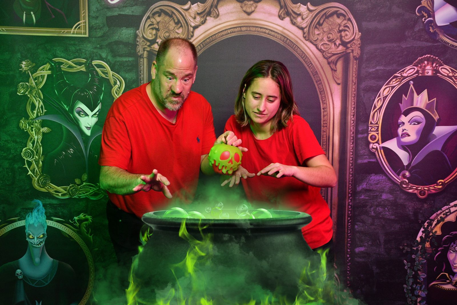 Lisa and Michael stirring up trouble at the Villains wall