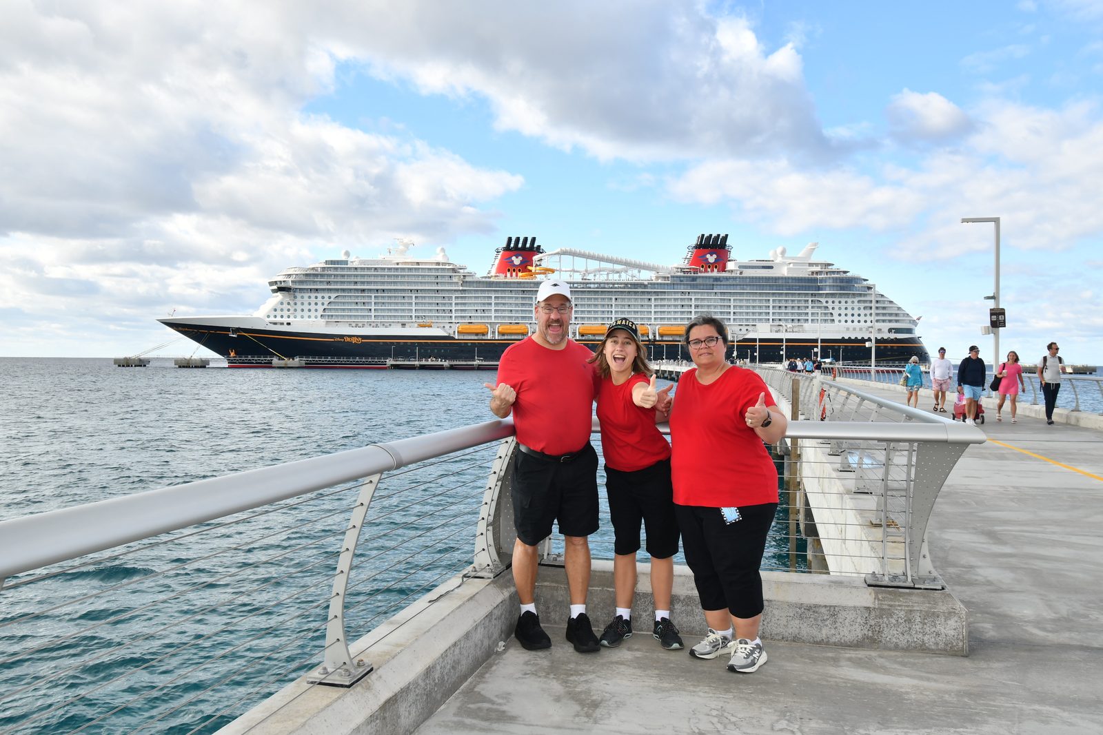 The three of us at the pier before Lookout Cay