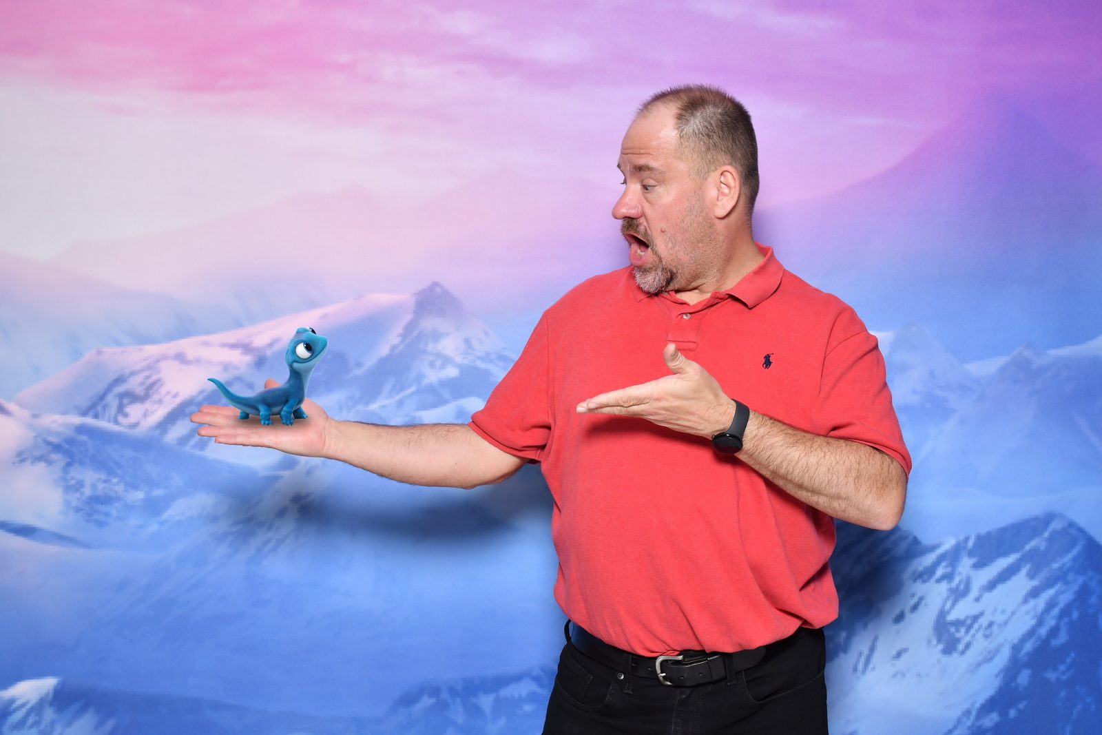 Michael and Bruni in our Frozen backdrop photo