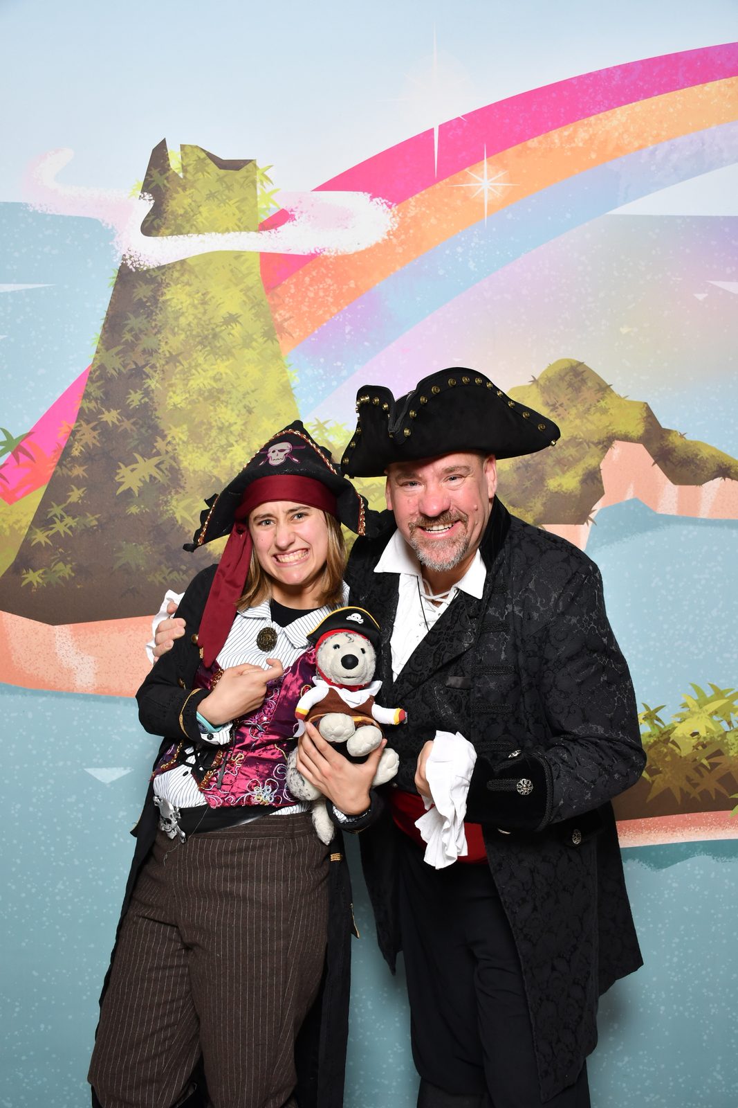 Lisa and Michael at the Neverland backdrop on Pirate Night