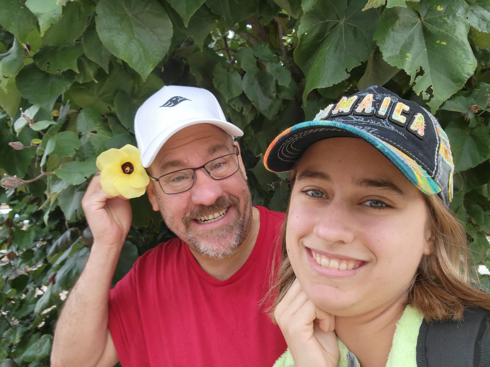 Michael and Lisa with a hibiscus bloom