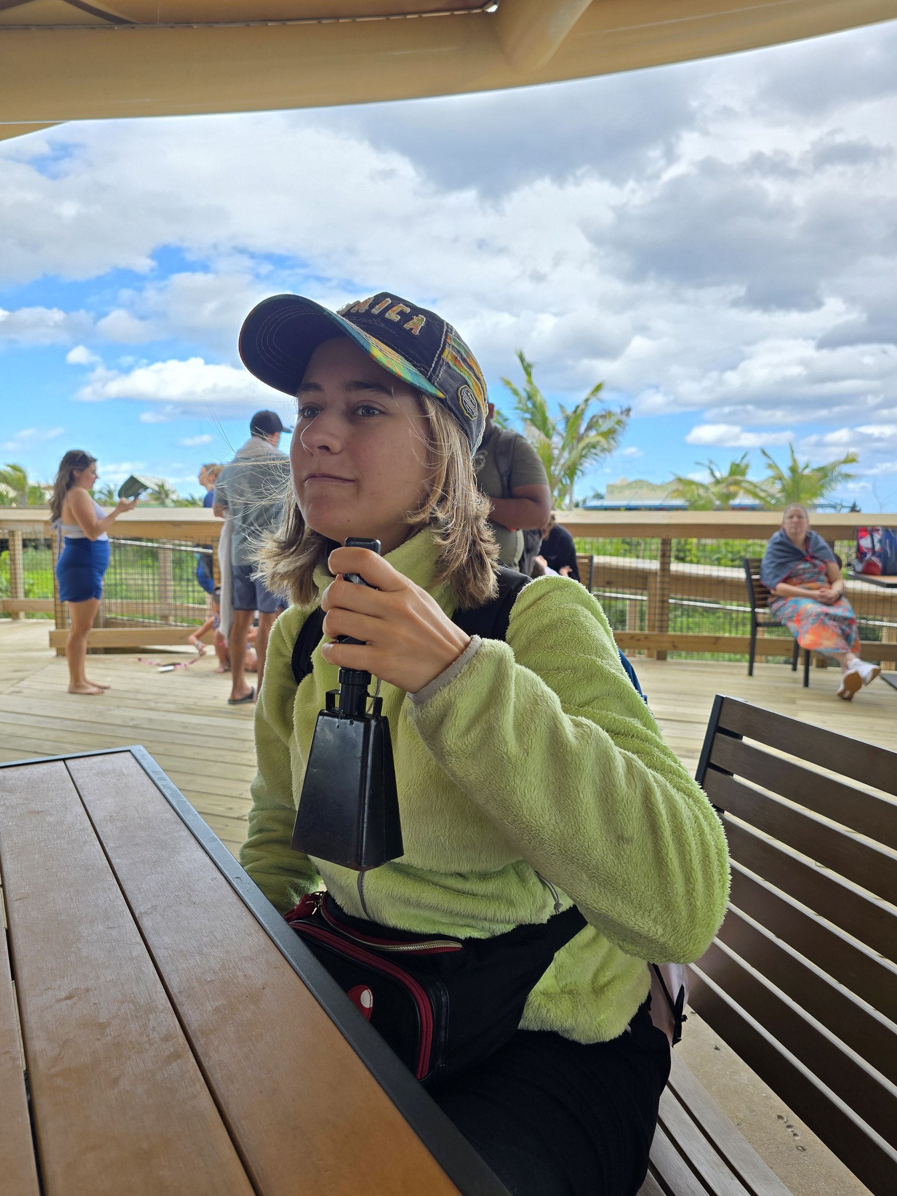 Lisa at the Junkanoo craft tables