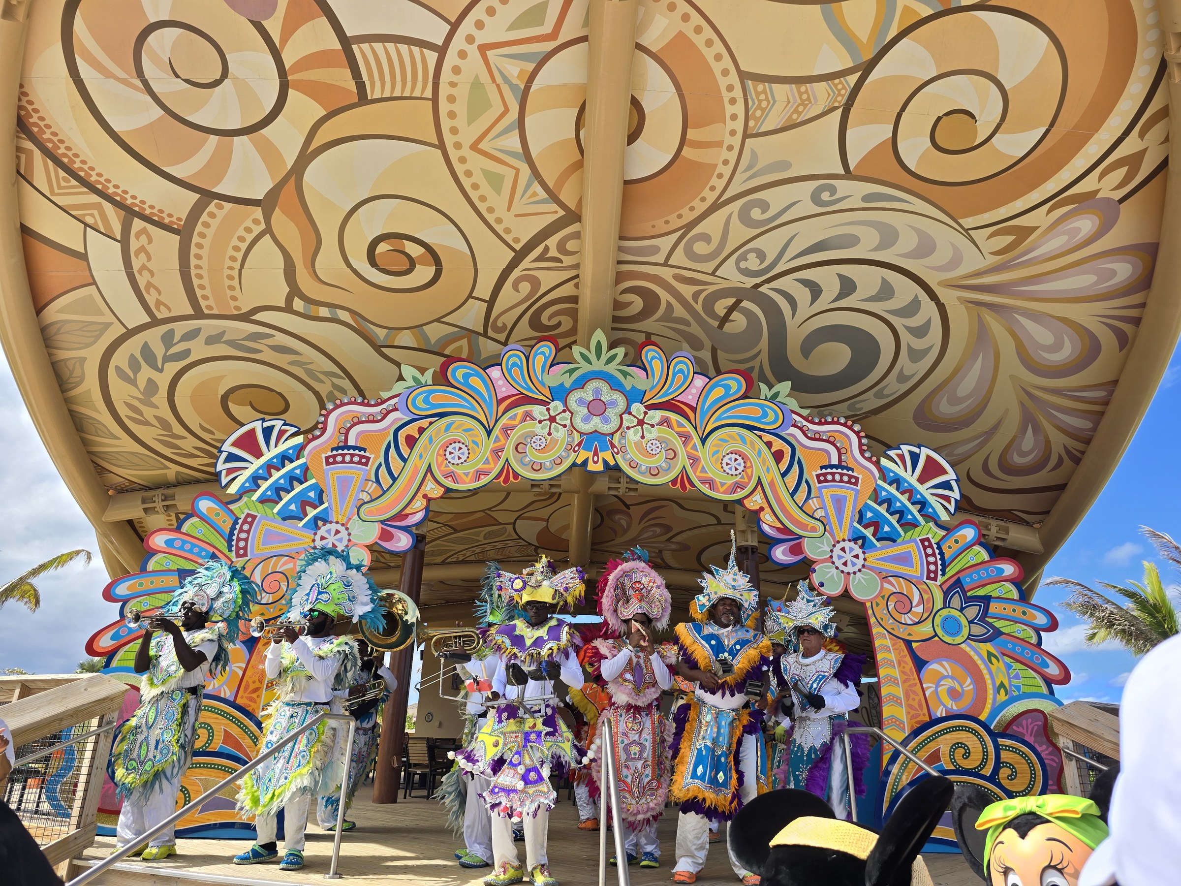 The Junkanoo band on stage at the Goombay Cultural Center