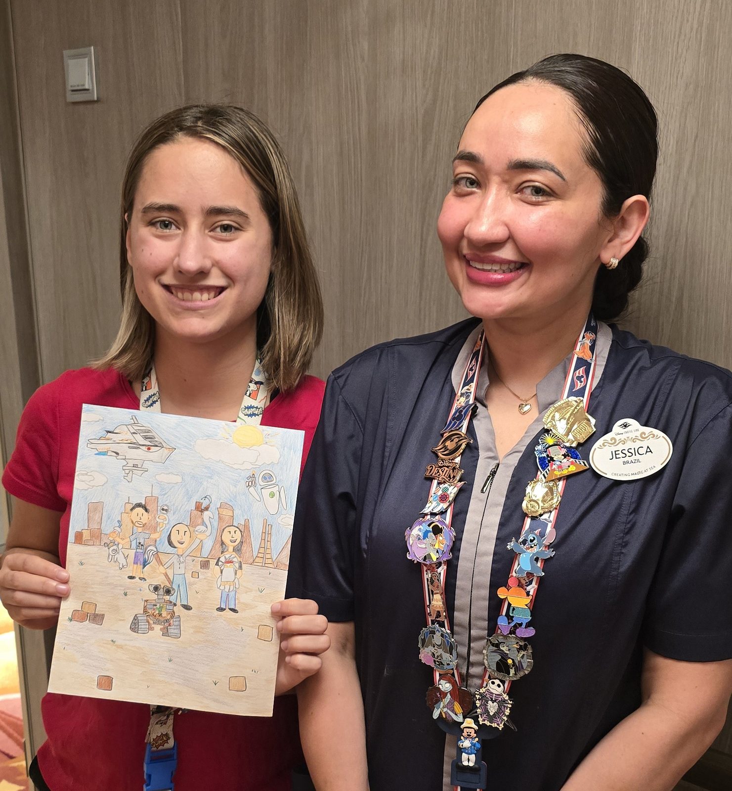 Lisa shows Jessica her drawing
