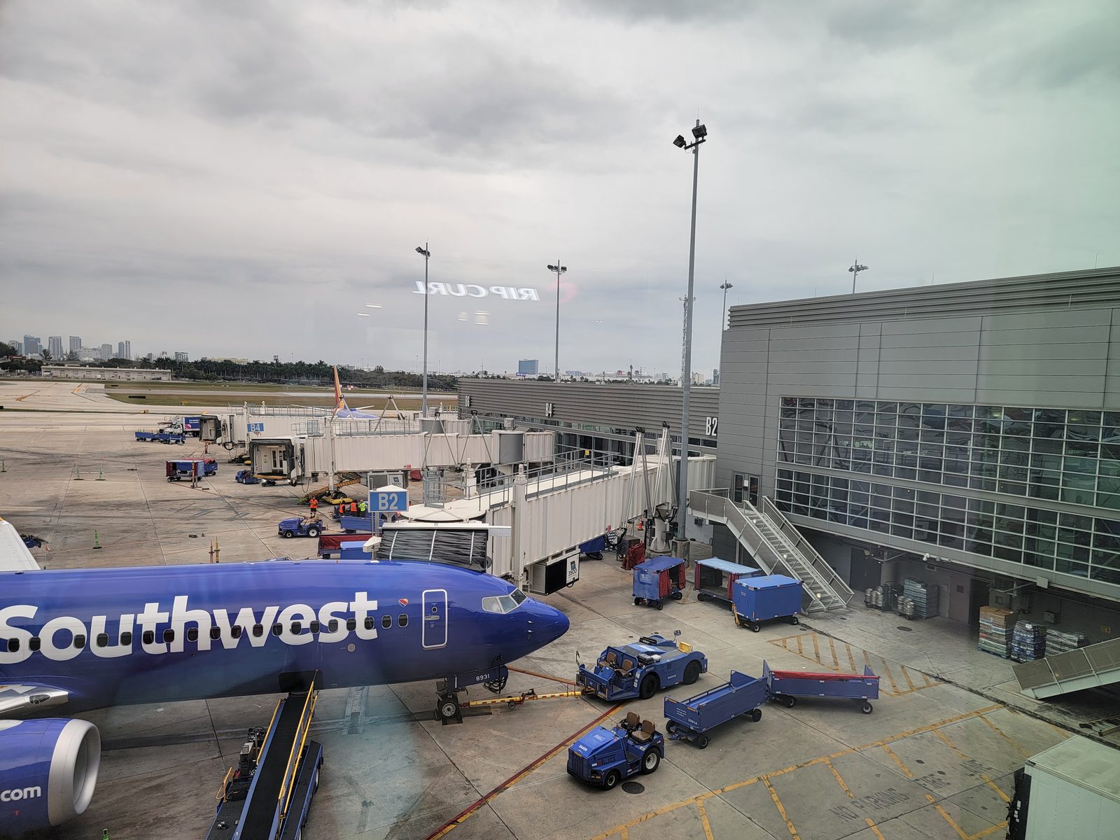 Our Southwest jet waiting at the gate