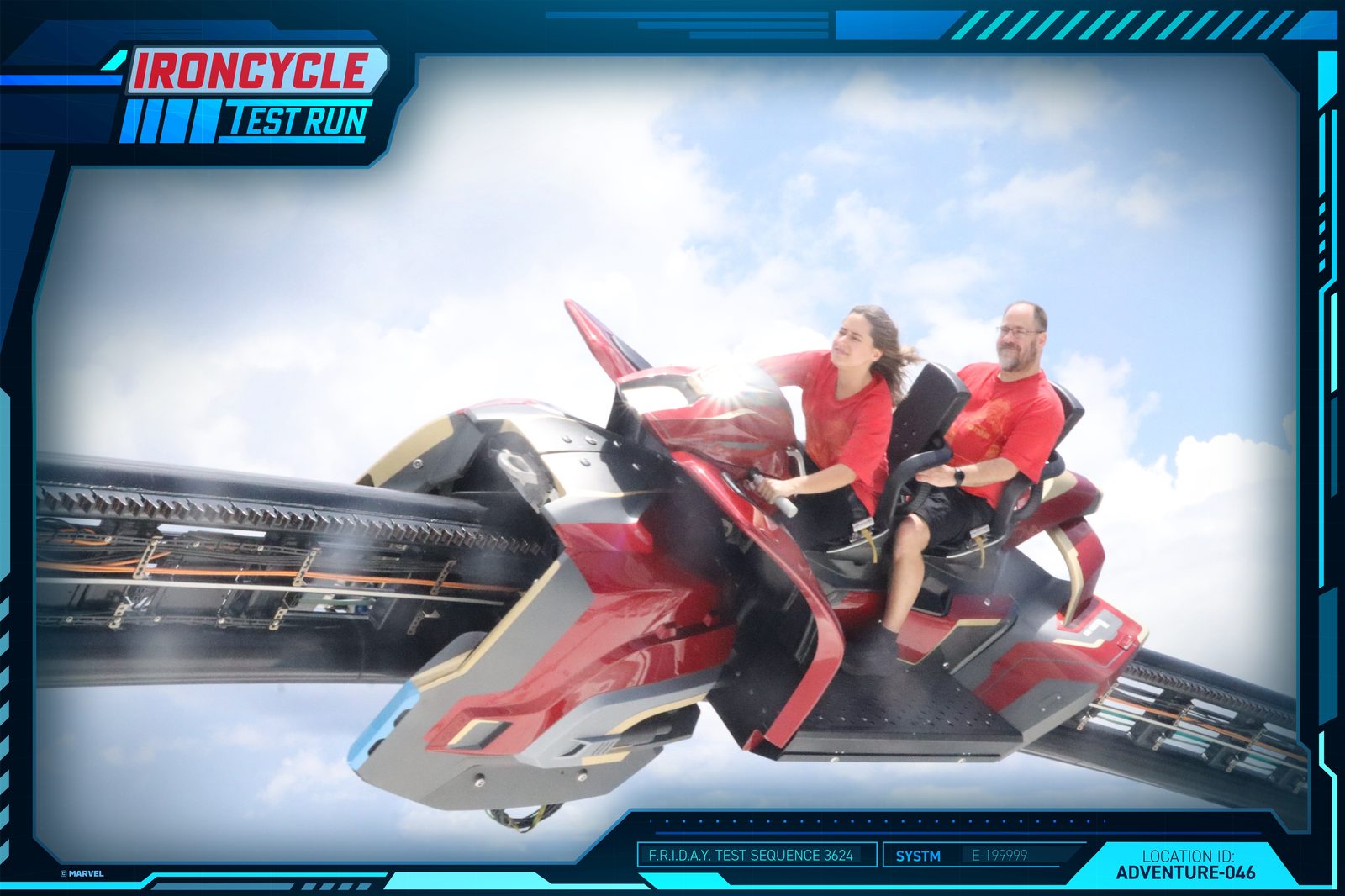 Michael and Lisa ride the Ironcycle